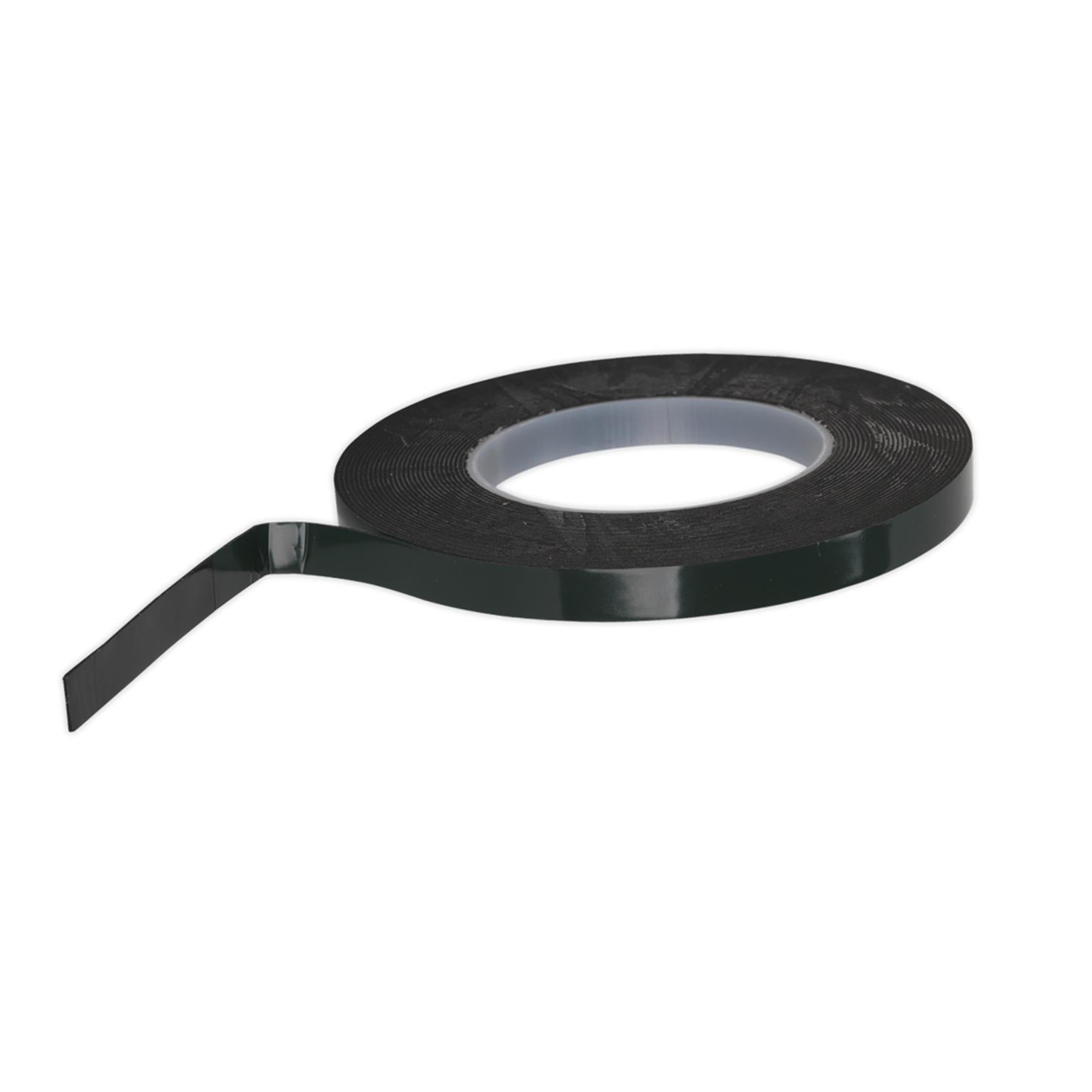 Sealey Double-Sided Adhesive Foam Tape 12mm x 10m Green Backing
