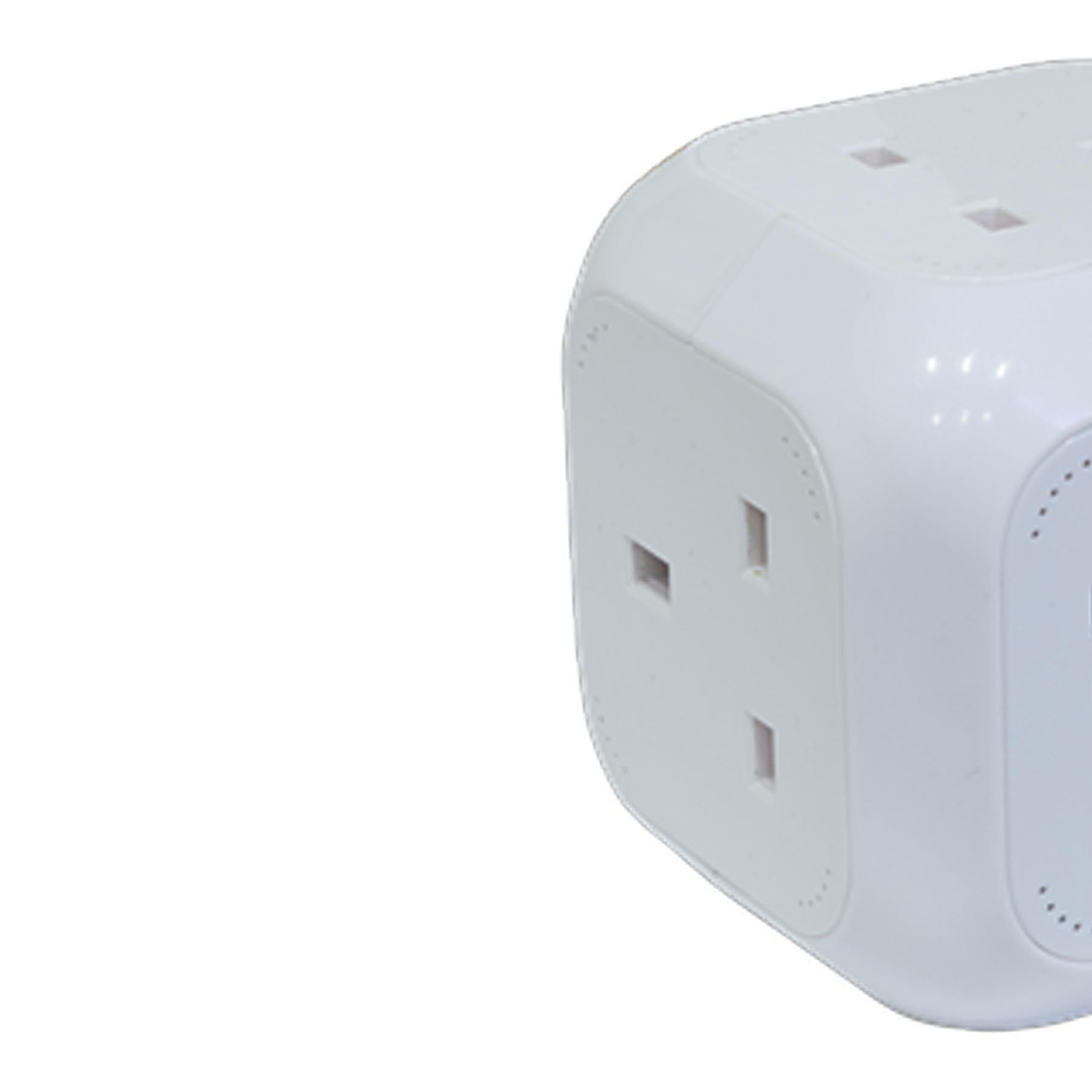 Sealey Extension Cable Cube 1.4m 4 x 230V & 2 x USB Sockets-White