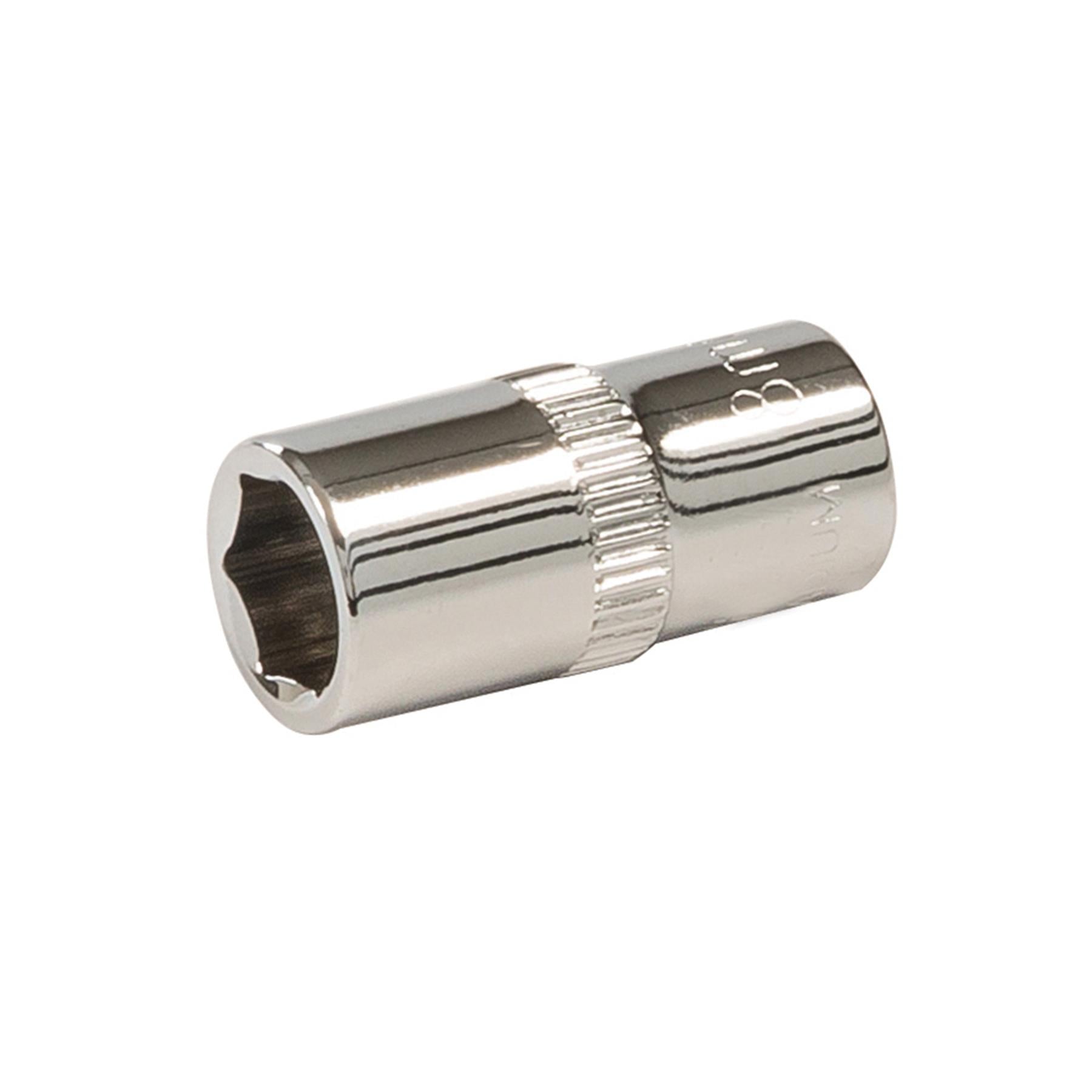 Quality Socket 1/4" Drive Metric Hex Square 8mm Individual Hex Polished Crv