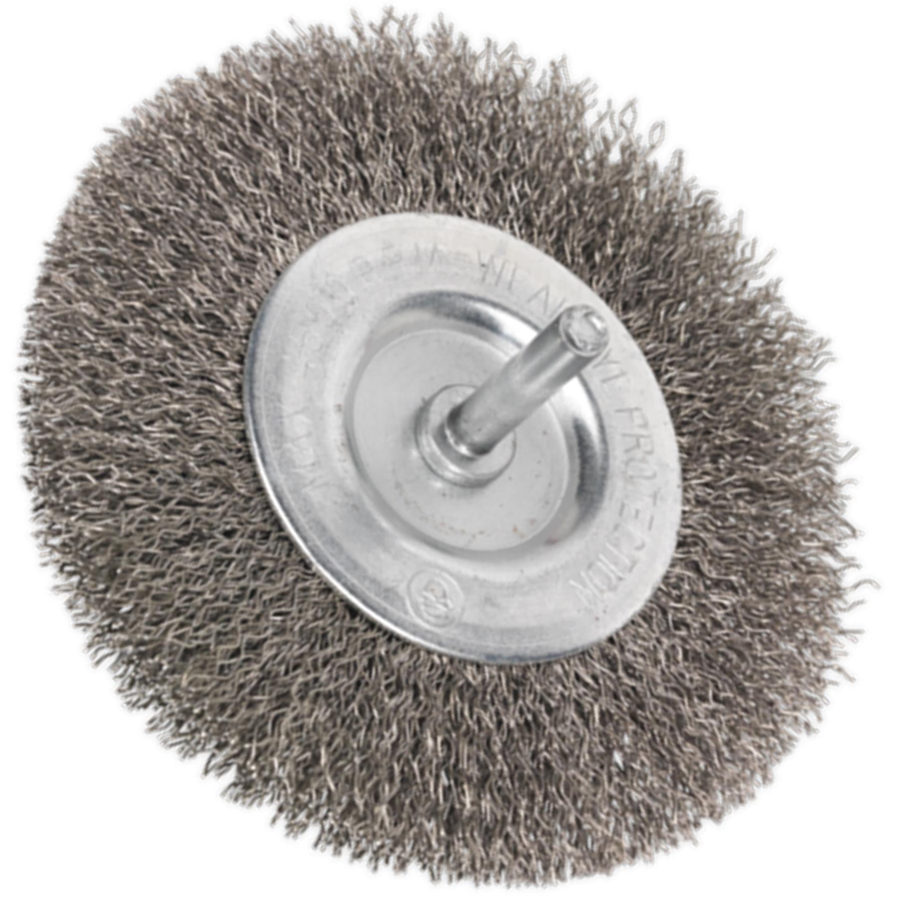 Sealey Flat Wire Brush Stainless Steel 100mm with 6mm Shaft