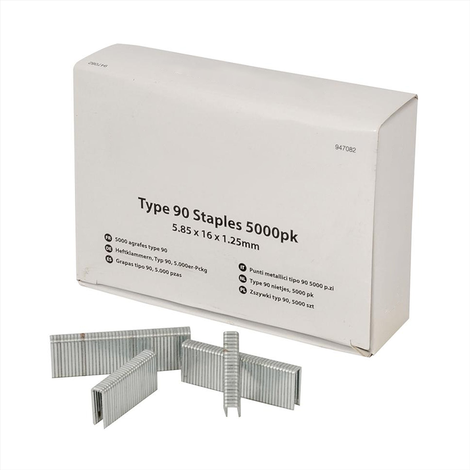 Heavy Duty Crown Staples Narrow / Type 90 5000Pk 5.80 X 16 X 1.25mm