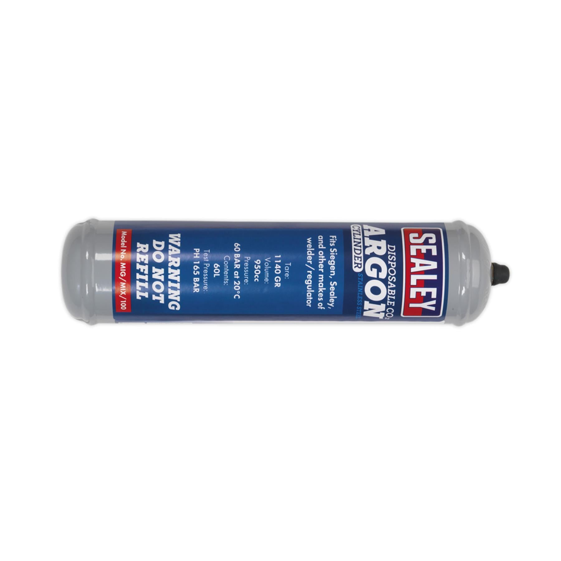 Sealey Gas Cylinder Disposable Carbon Dioxide/Argon 60L
