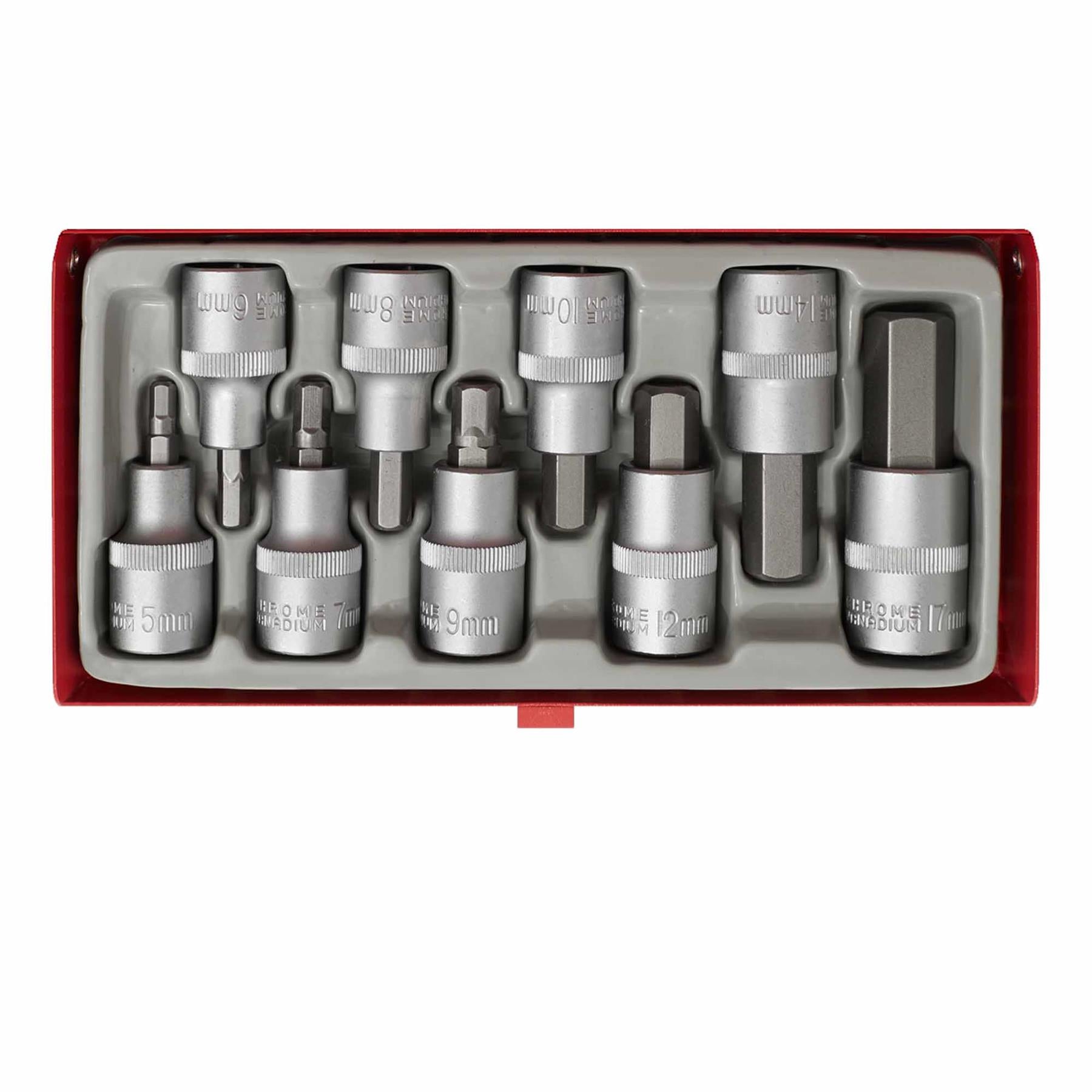 Sealey Hex Socket Bit Set 9pc 1/2"Sq Drive