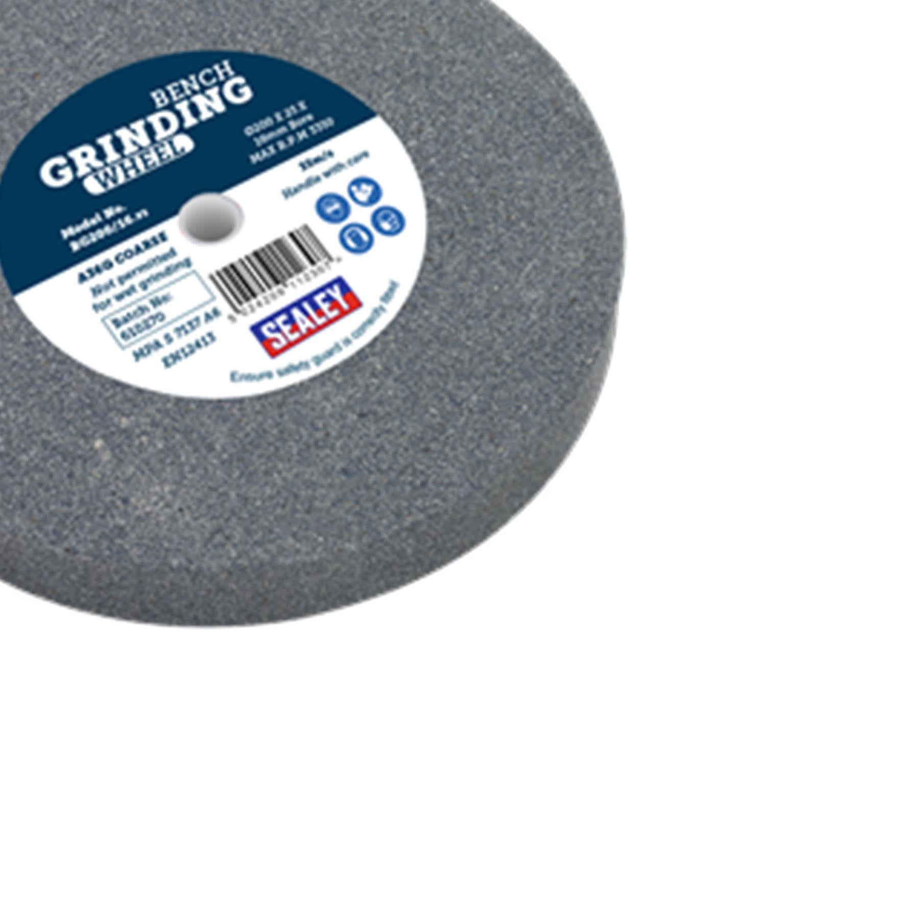 Sealey Grinding Stone �200 x 25mm 16mm Bore A36Q Coarse
