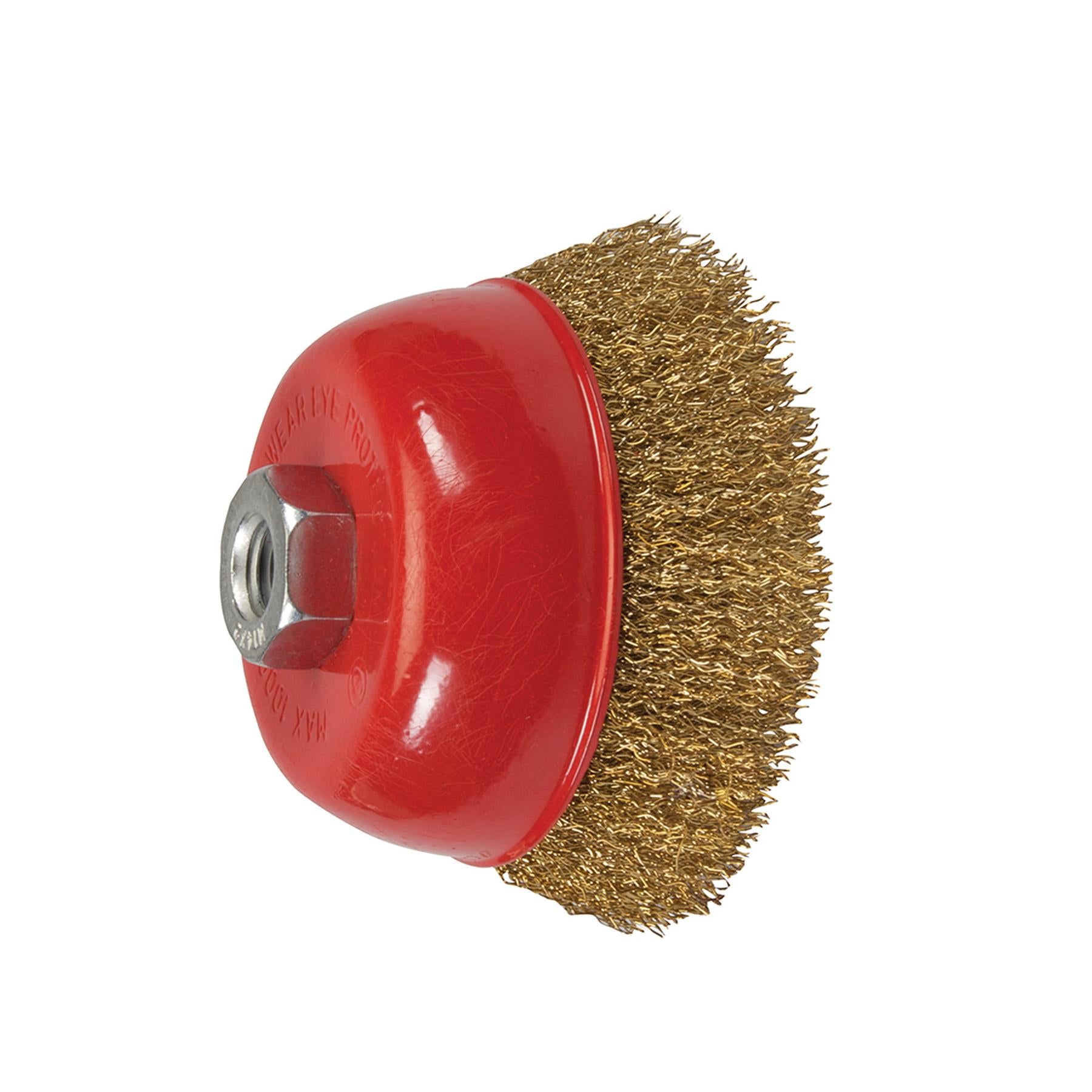 Brassed Steel Crimp Cup 100mm Wire Brush M14 Rust Removal Professional Tool
