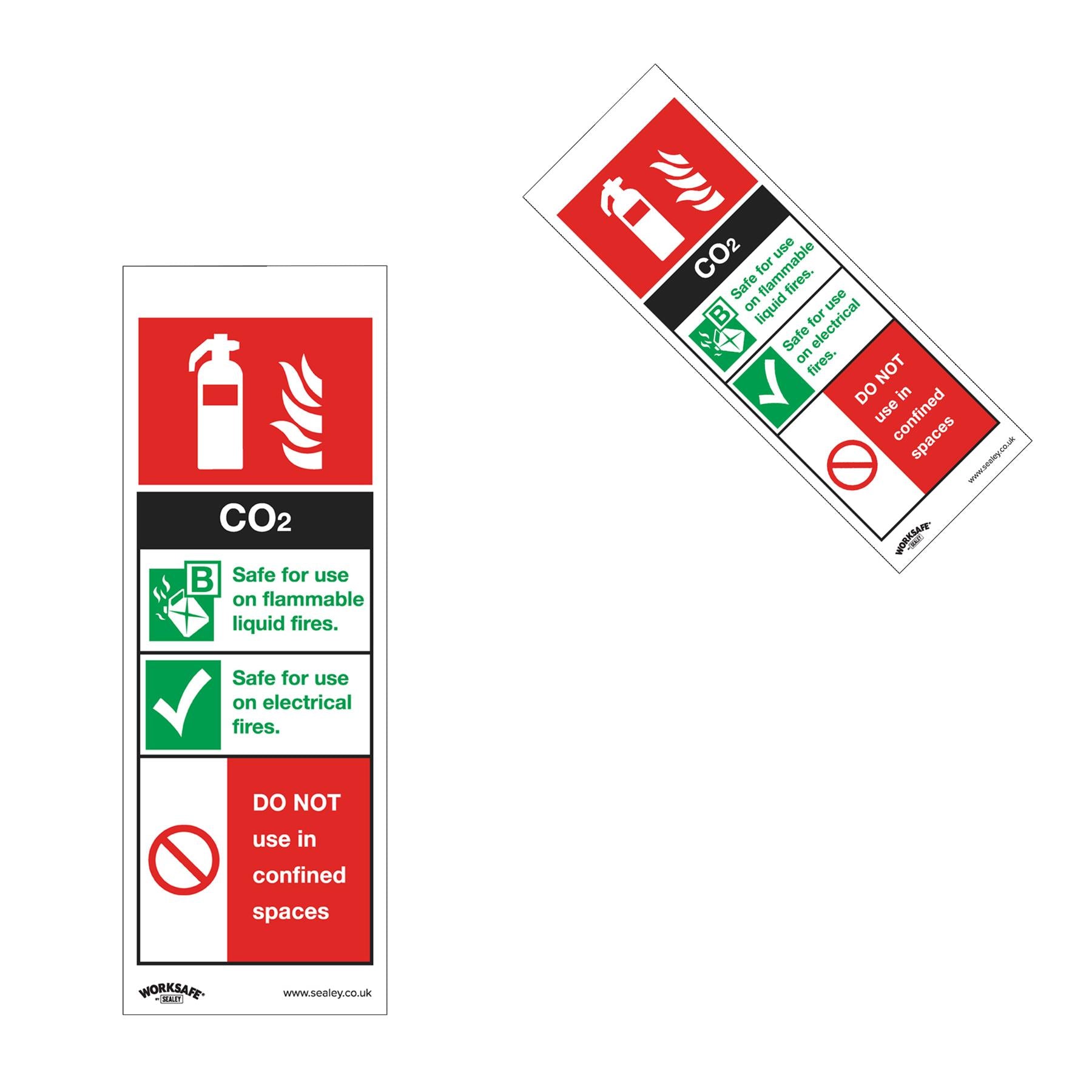 Safe Conditions Safety Sign - CO2 Fire Extinguisher - Self-Adhesive Vinyl