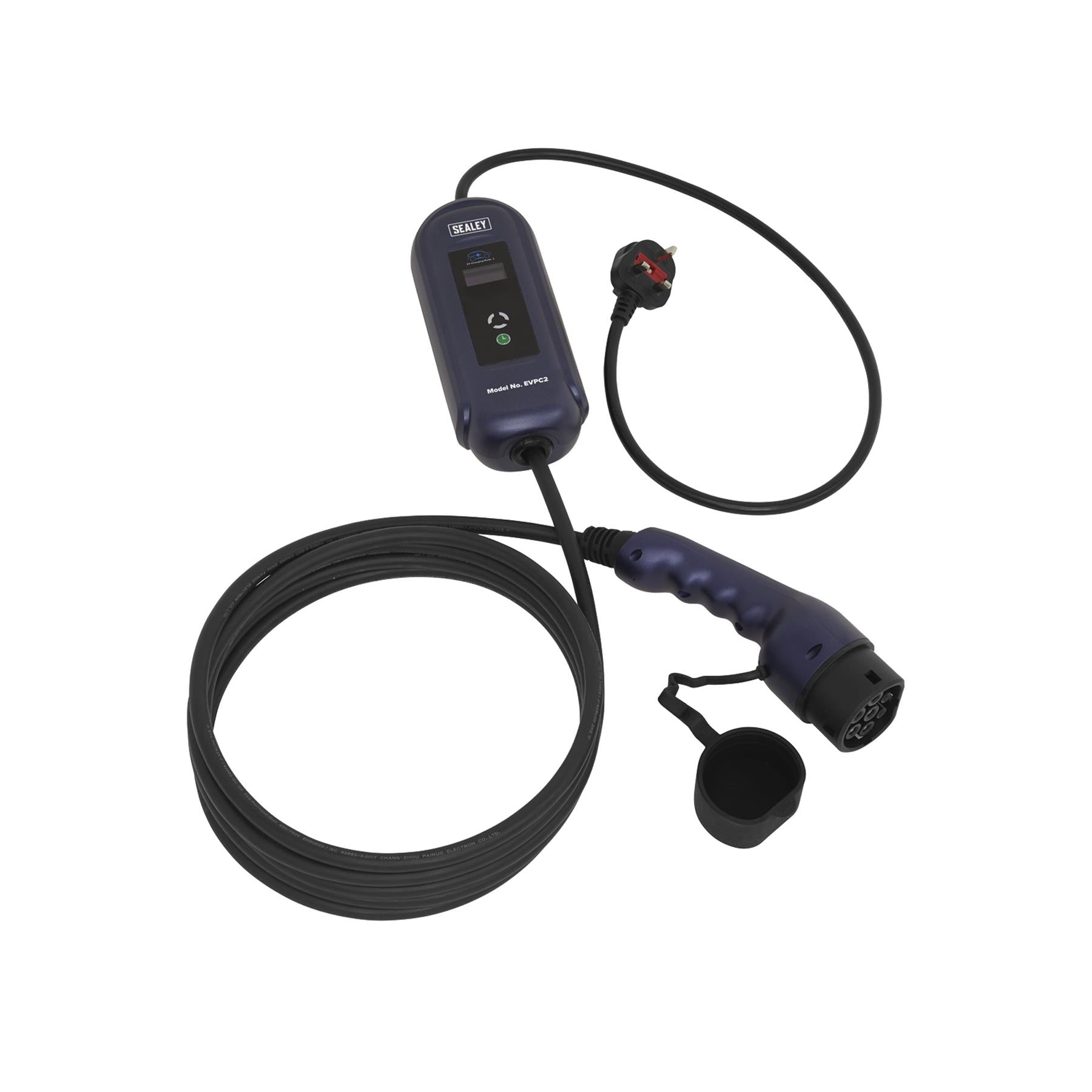 Sealey Portable EV Charger Type 2 to UK 10A 5m Cable