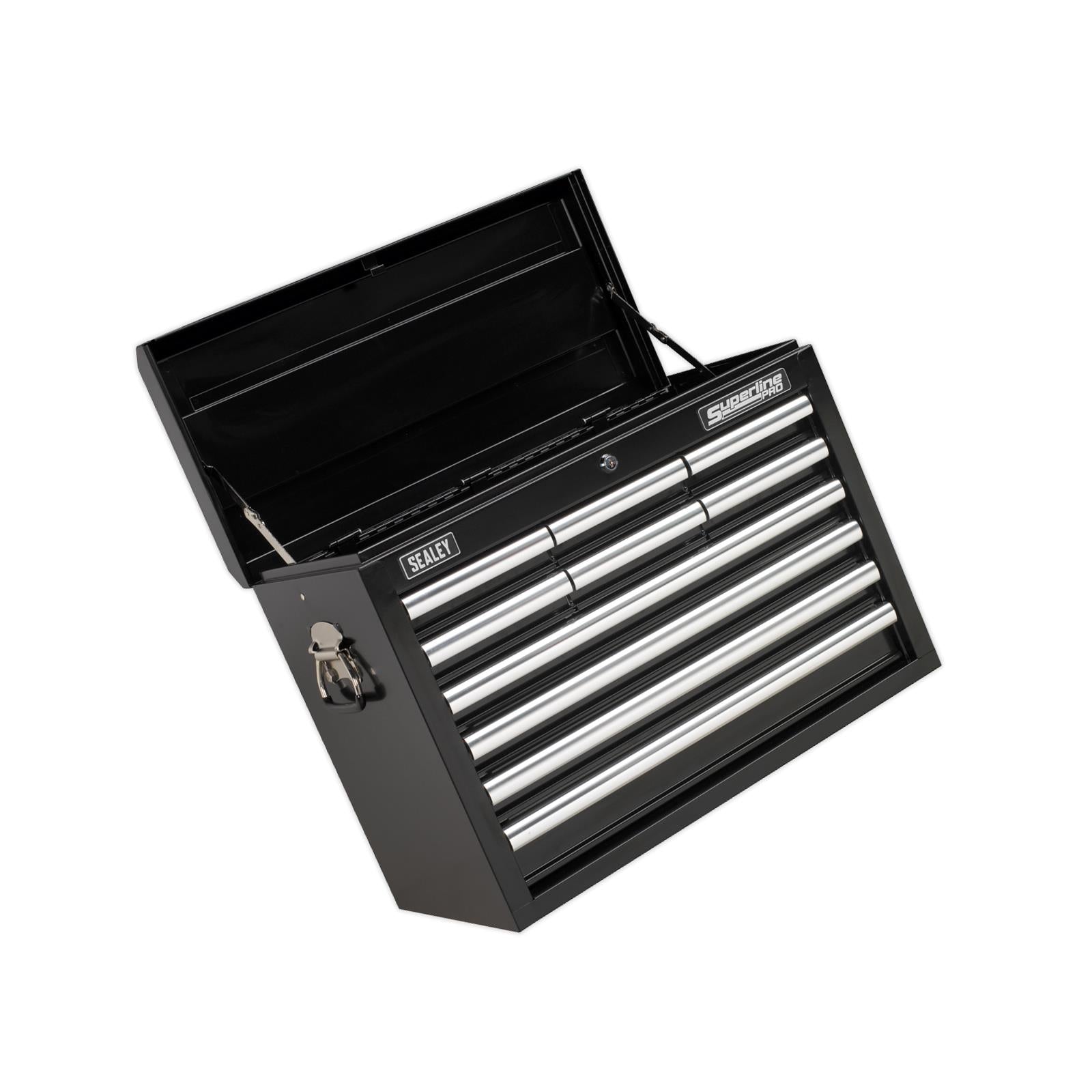 Topchest 10 Drawer With Ball Bearing Slides - Black From Sealey AP33109B Syd