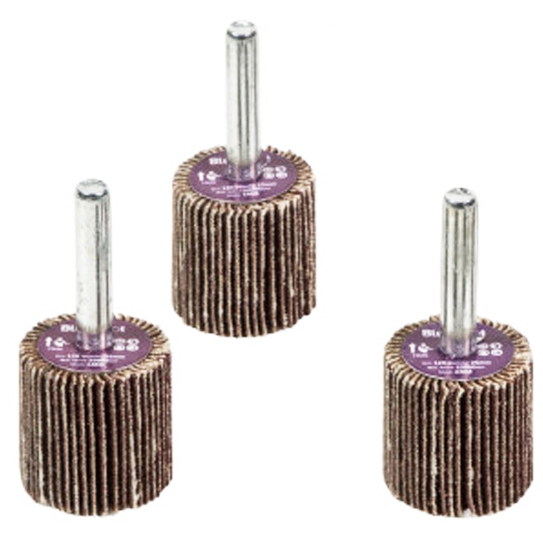 BlueSpot 10pc Sanding Flap Wheel Disc Set For Drill 120 Grit 25mm Wood Metal