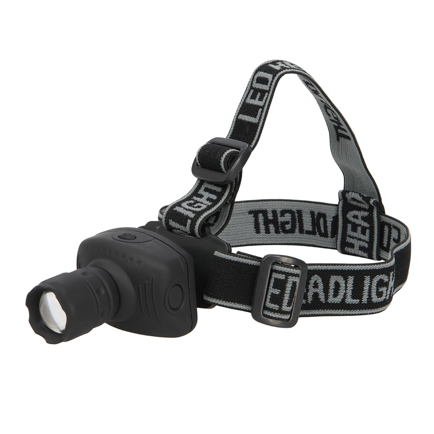 Led Head Torch 1W Powerful Light Rubberised Abs Camping Spot/Floodlight