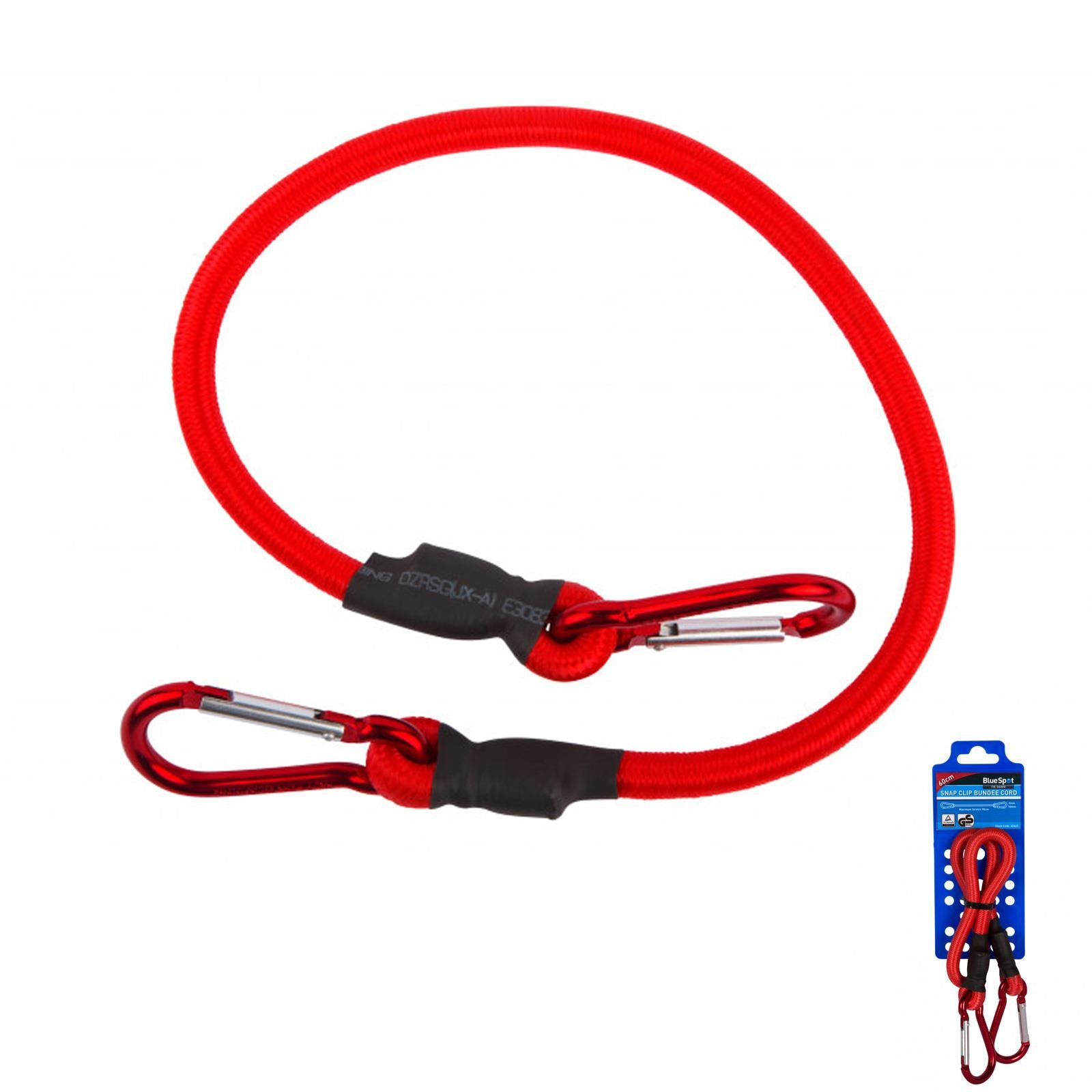 BlueSpot Tools Snap Clip Bungee 10mm High Quality Long Elastic Cord 60cm