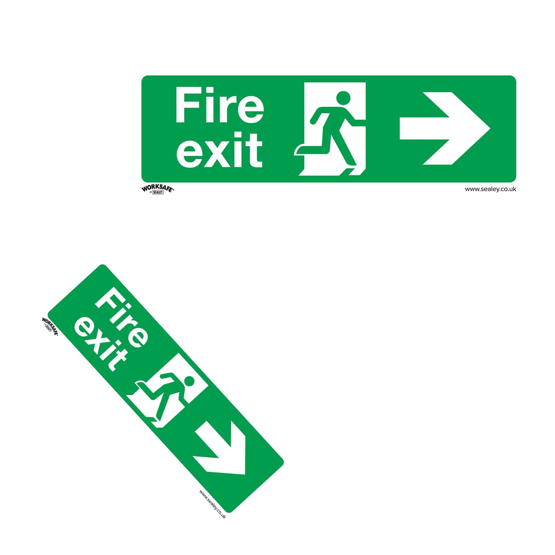 Safe Conditions Safety Sign - Fire Exit (Right) - Self-Adhesive Vinyl