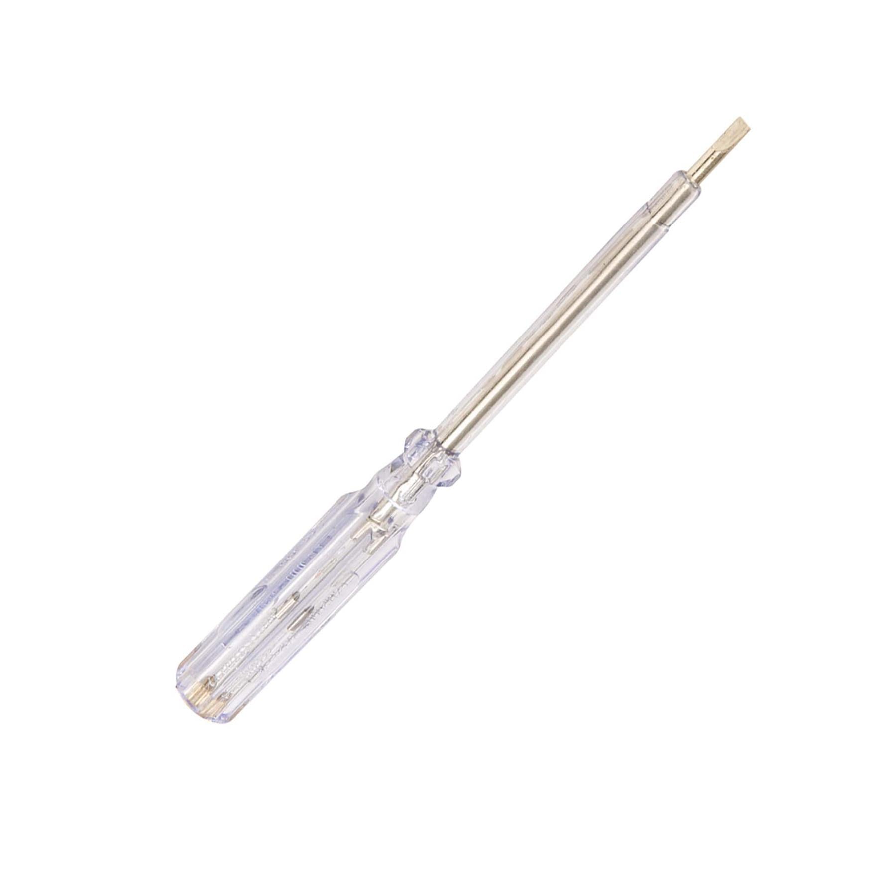 Mains Tester - 100 - 250V Ac 15mm Tip Length 190mm Metal Earth Stud Handle