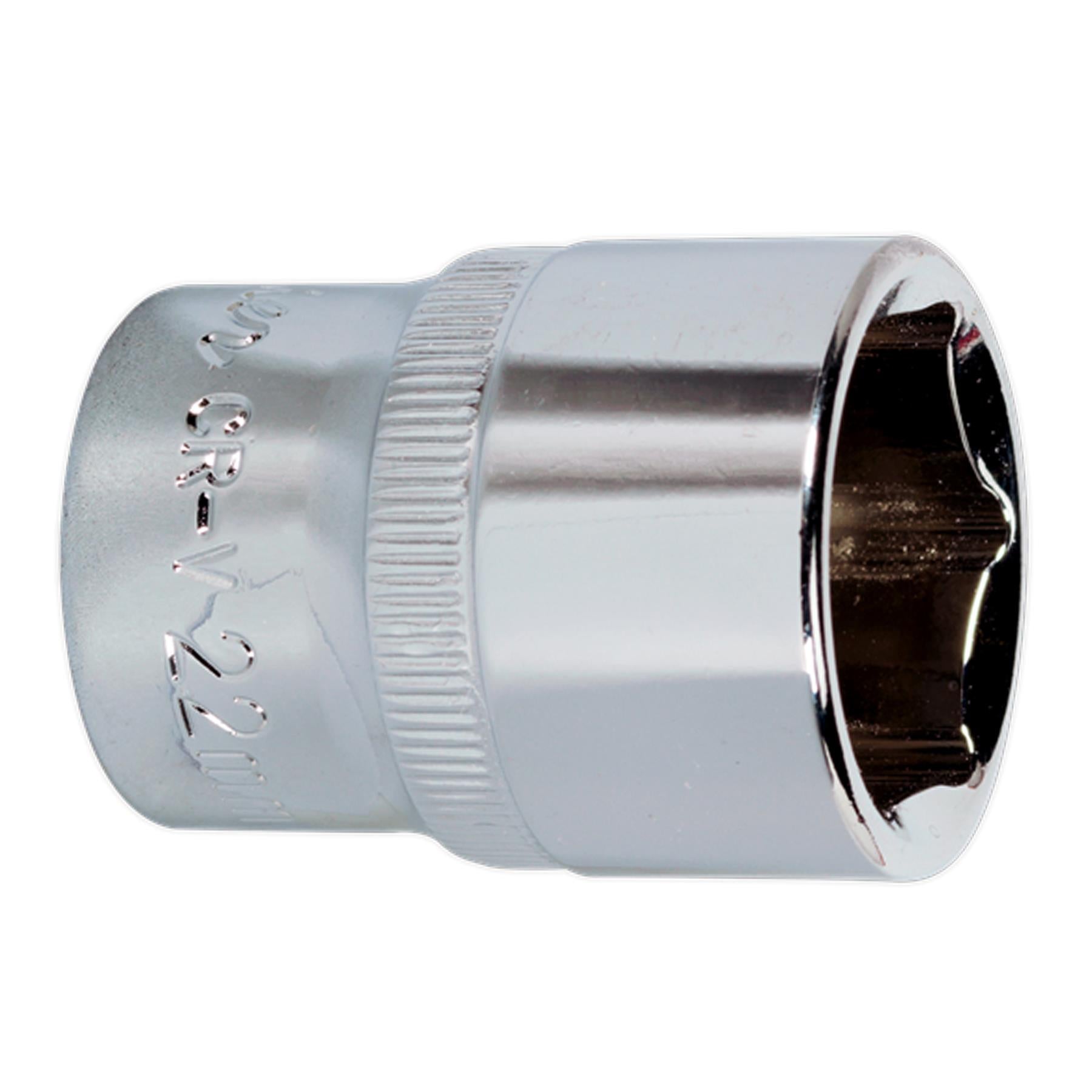 Sealey WallDrive Socket 22mm 1/2"Sq Drive Fully Polished