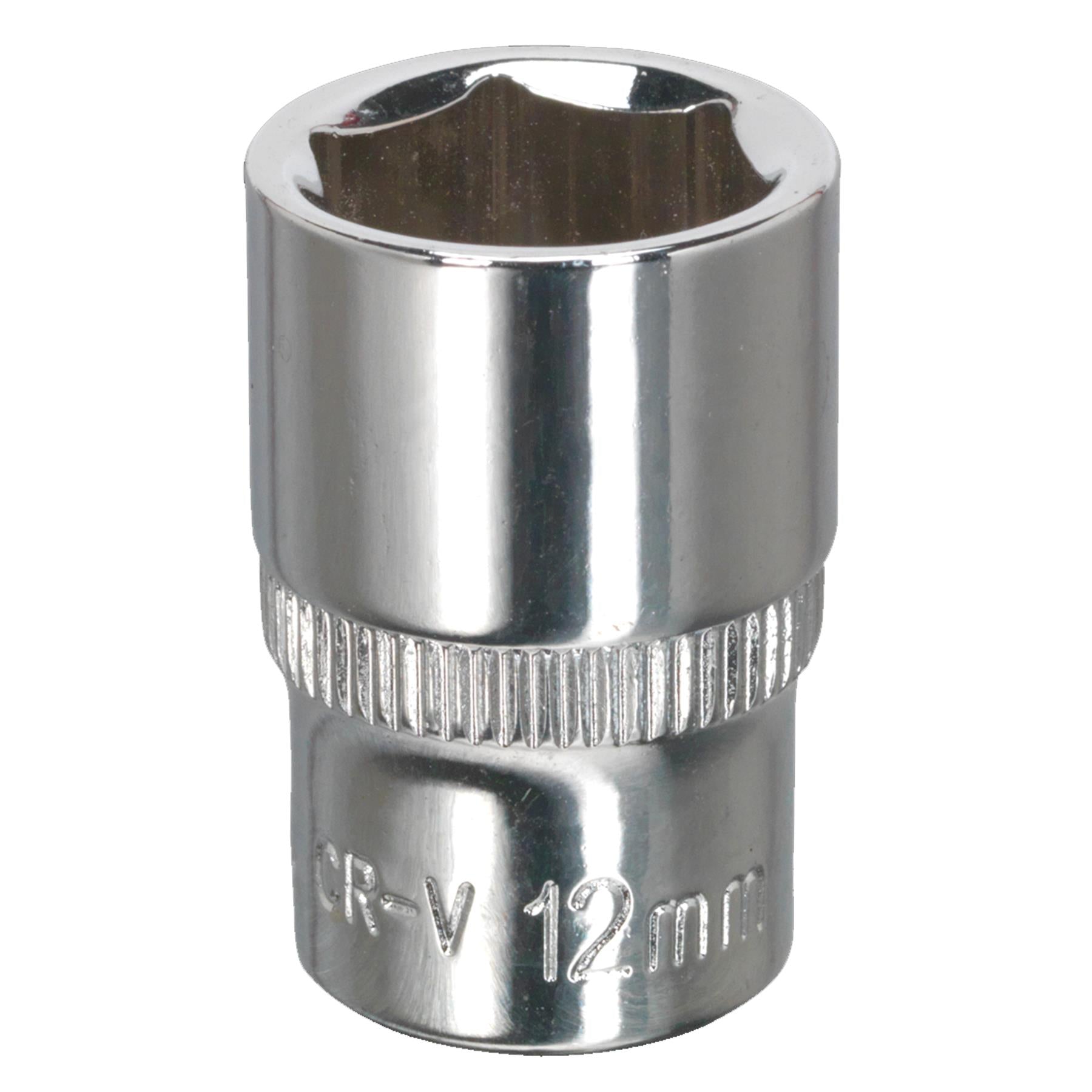 Sealey WallDrive Socket 12mm 1/4"Sq Drive Fully Polished