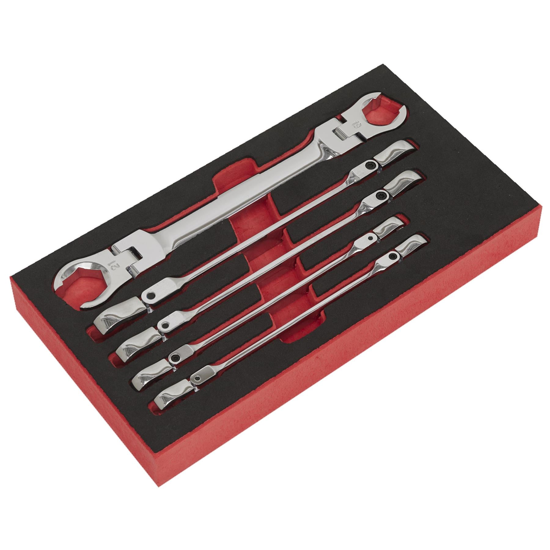 Sealey Flexi-Head Flare Nut Spanner Set 5pc