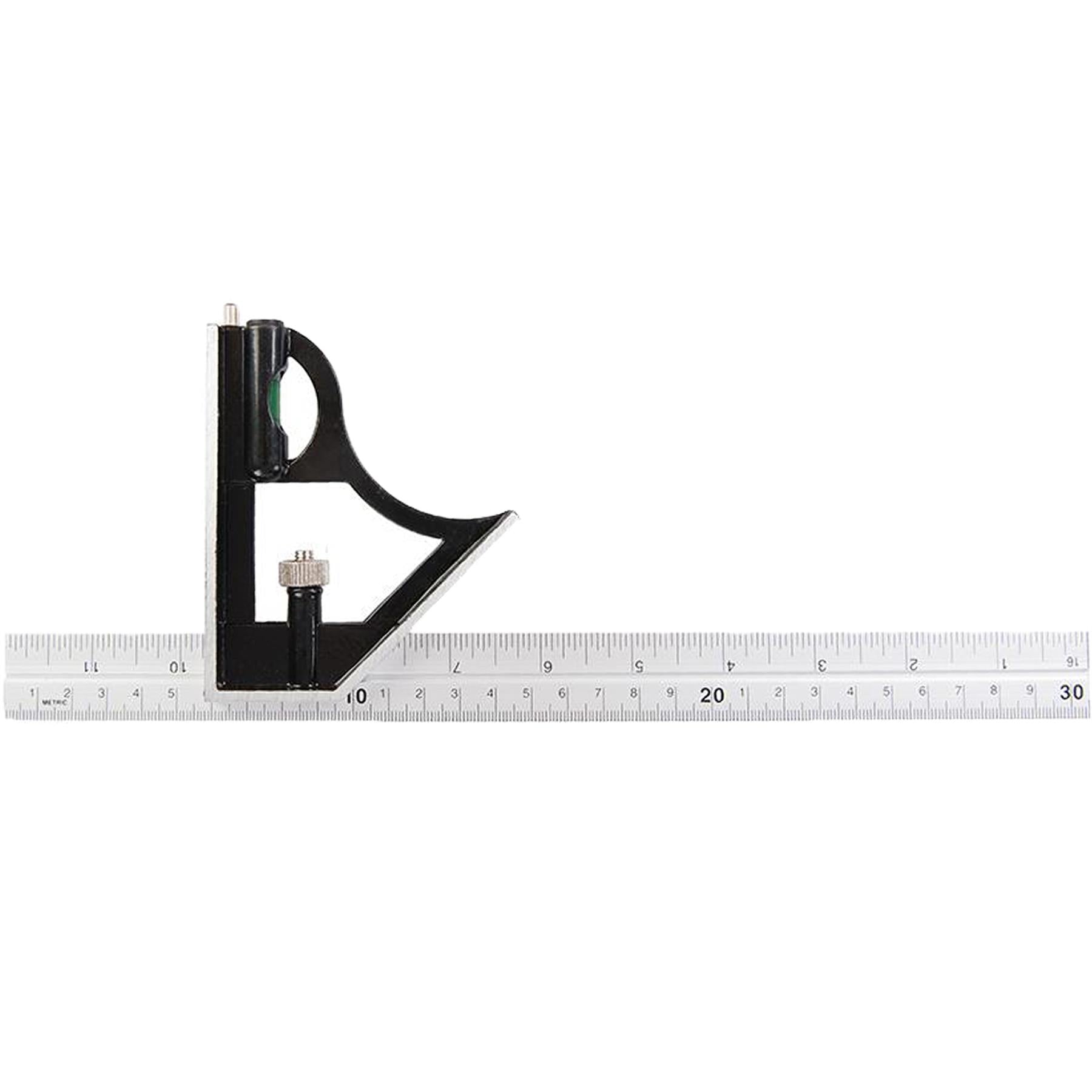 Combination Square With Built-In Spirit Level Imperial & Metric Graduation 300mm