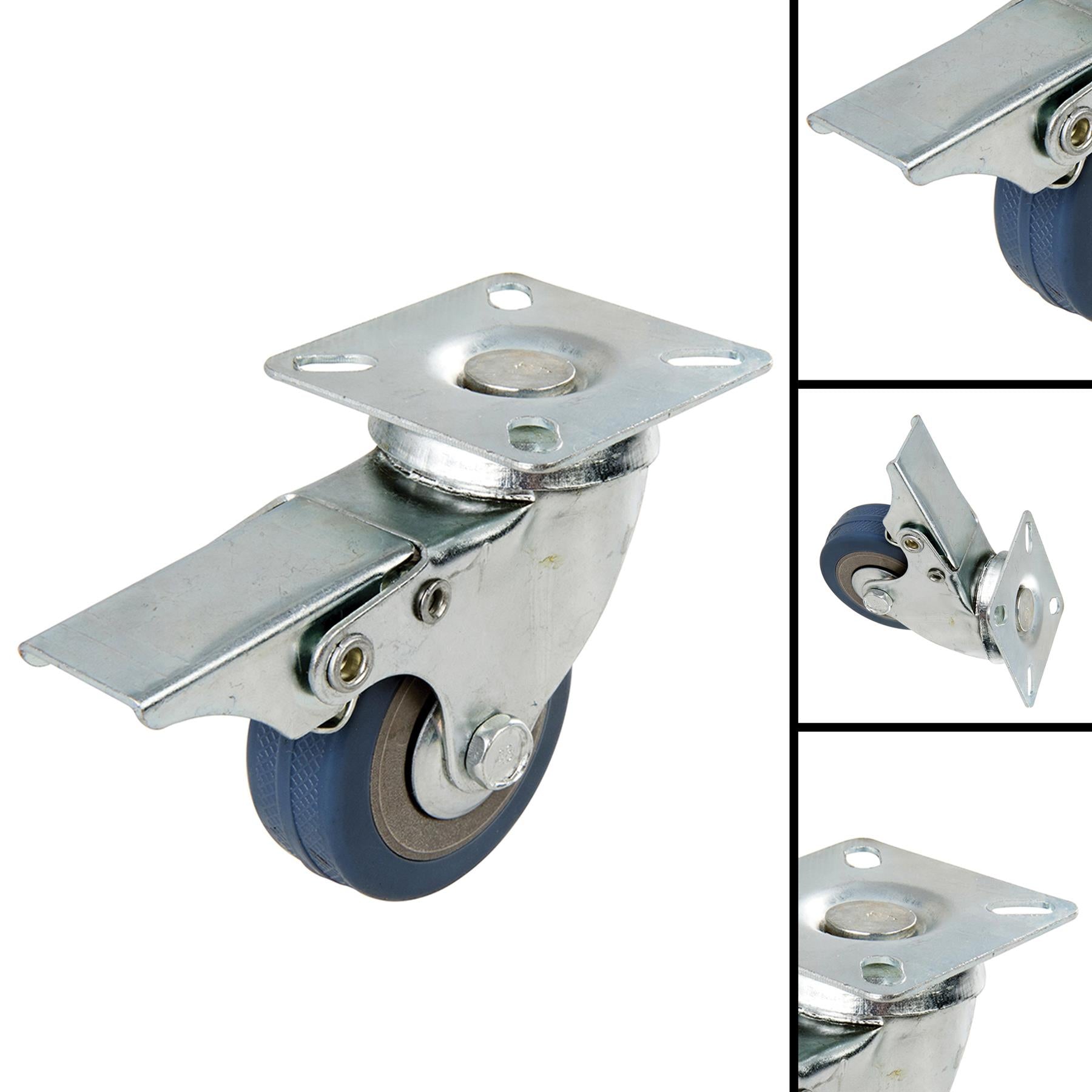 Heavy Duty Swivel Rubber Castor Caster Wheels Cart Wheel 50mm