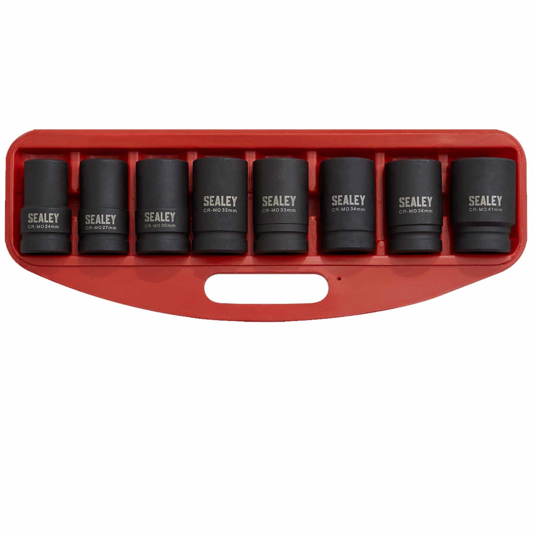 Sealey Impact Socket Set 8pc Deep 1"Sq Drive - Metric