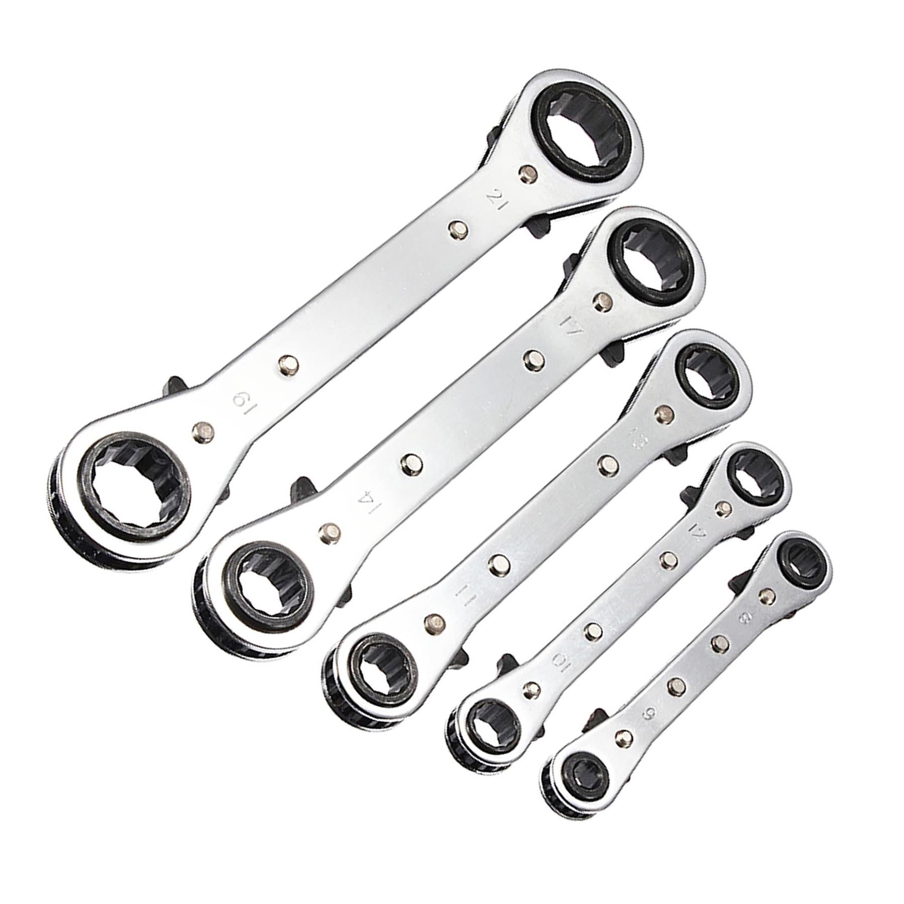 Ratcheting Ring Spanner Set 5 Metric Ratchet Ring Spanners 6-21mm Spanners