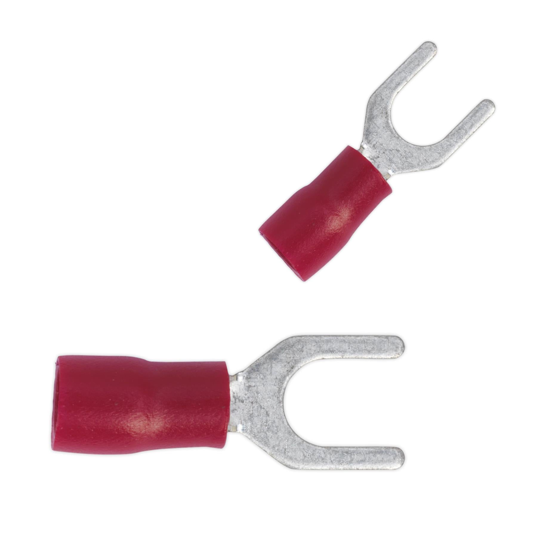 Easy-Entry Fork Terminal 5.3mm (2BA) Red Pack of 100. Sealey