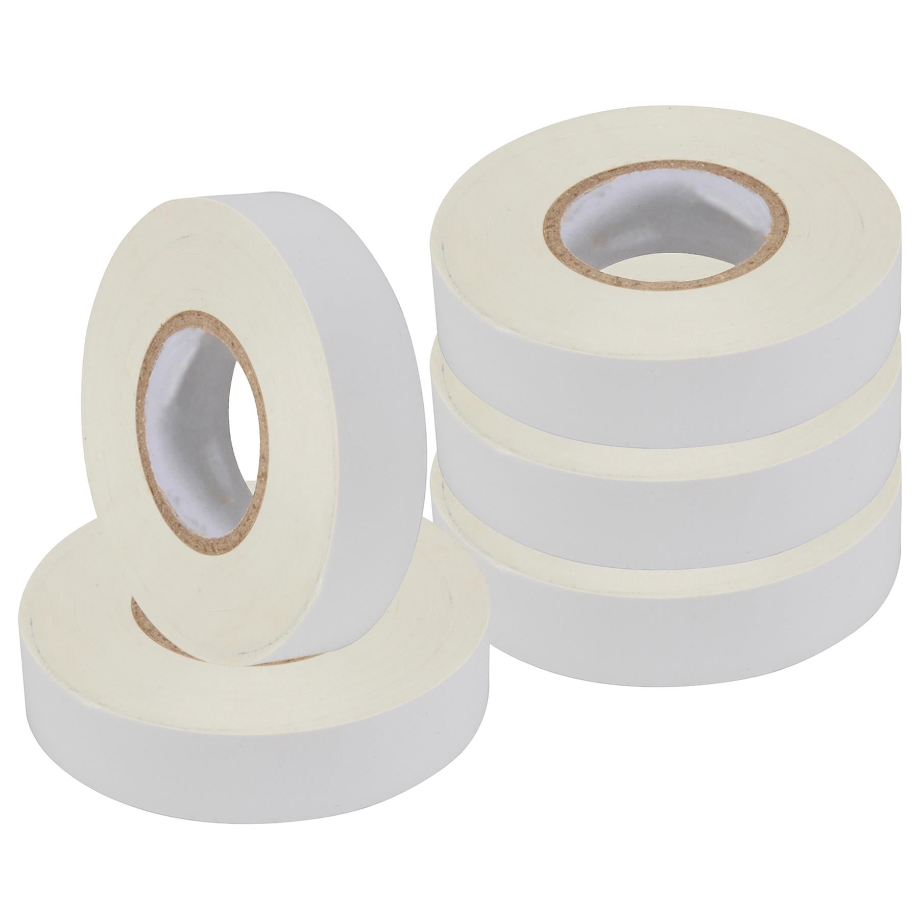 Electrical Pvc Insulation Insulating Tape 22m Flame Retardant Rolls White 10 Rolls
