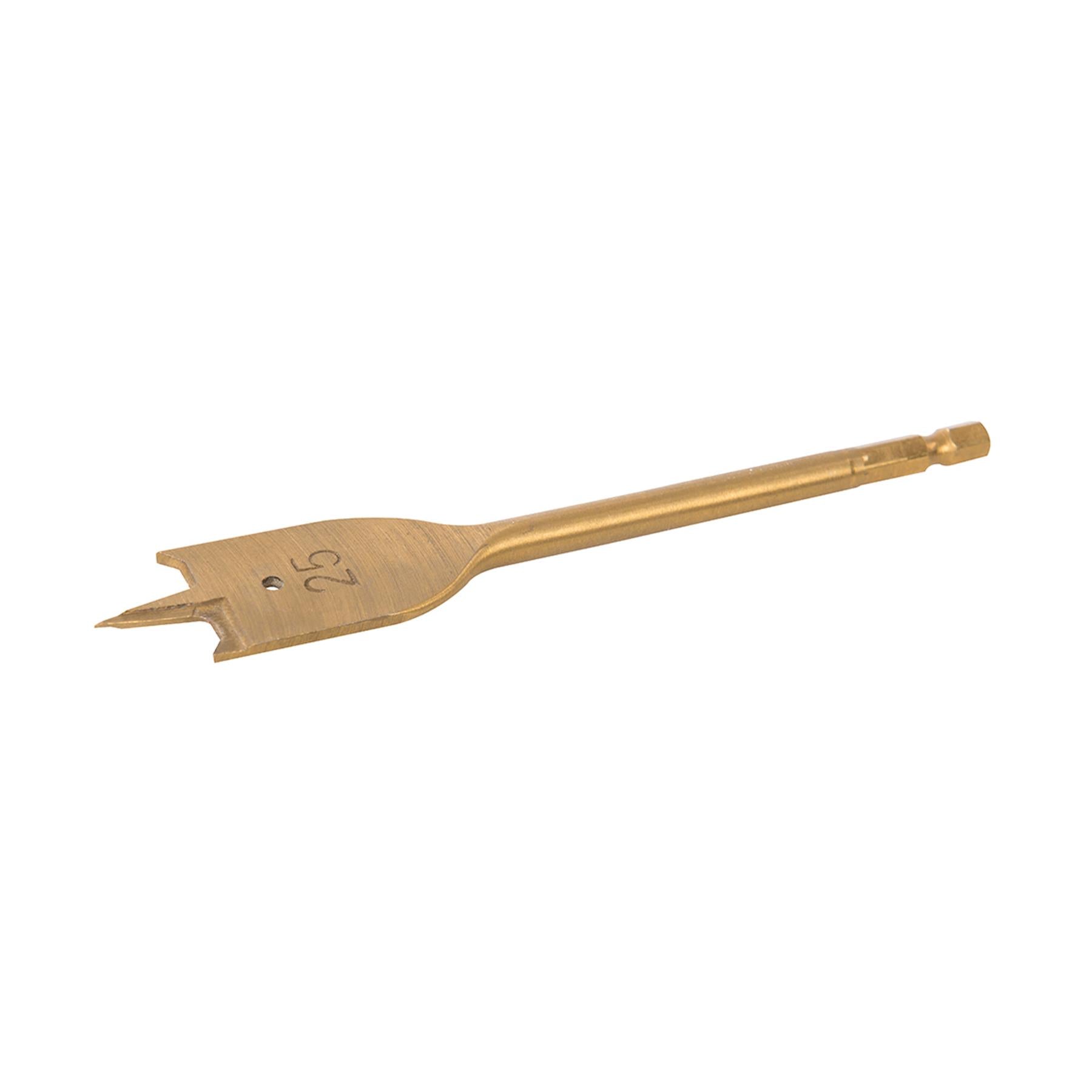 Flat Spade 25mm Titanium-gold Wood Drill Bits Timber Boring Hole Cutter Borer