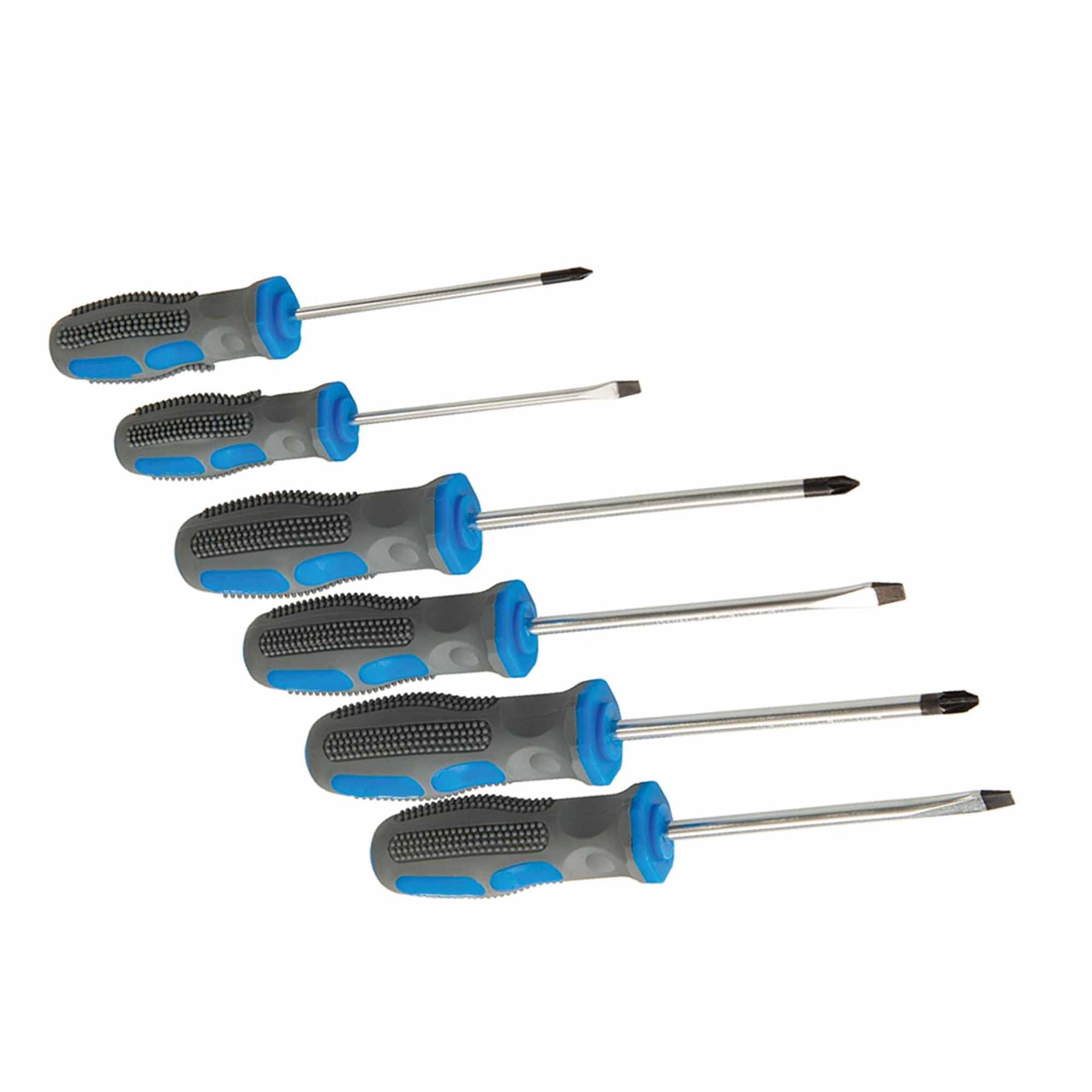 6Pce General Purpose Screwdriver Set Chrome Vanadium Soft-Grip Handles