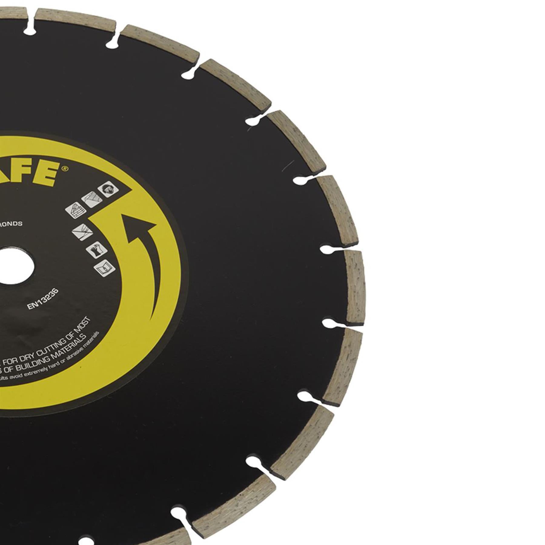 Value Diamond Blade 300 x 20mm. dry-cutting of most types of building Sealey