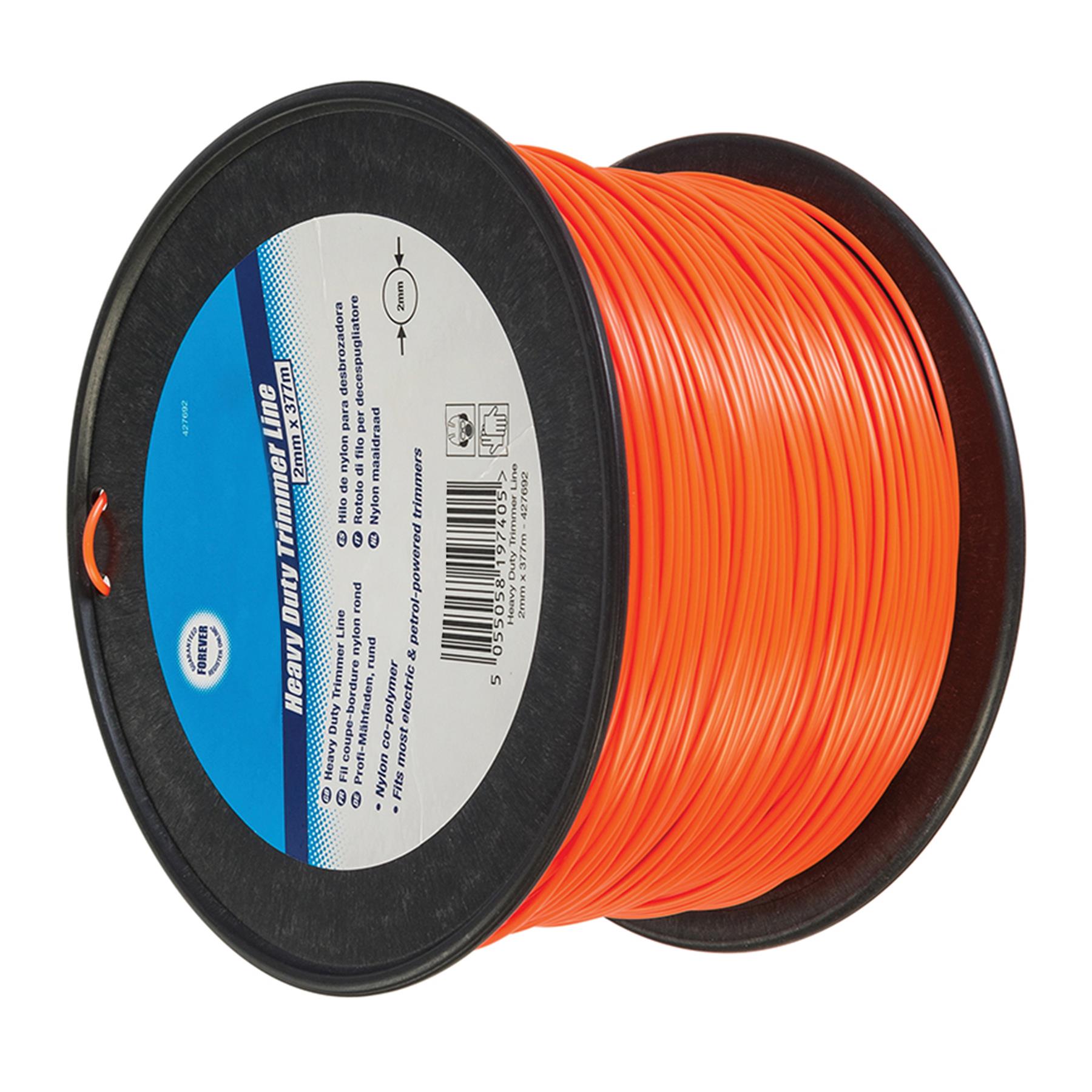 Heavy Duty Trimmer Line 2mm X 377m Fits Most Electric & Petrol-Powered Trimmer