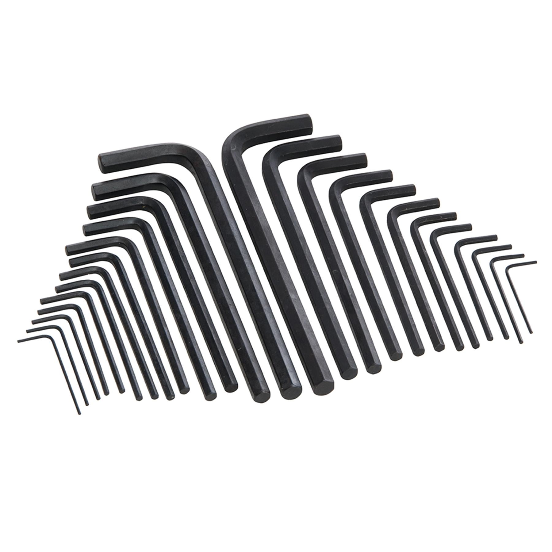 25Pce Hex Key Long Series Set Metric & Af Chrome Vanadium Steel Quality