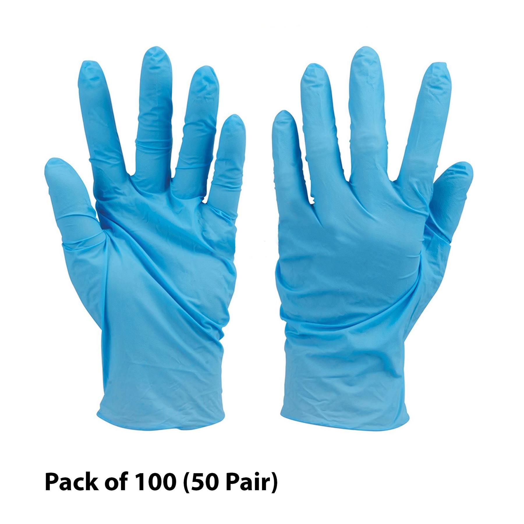 100 Pc Disposable Nitrile Gloves Powder Free Large Food Use Mechanic Medical