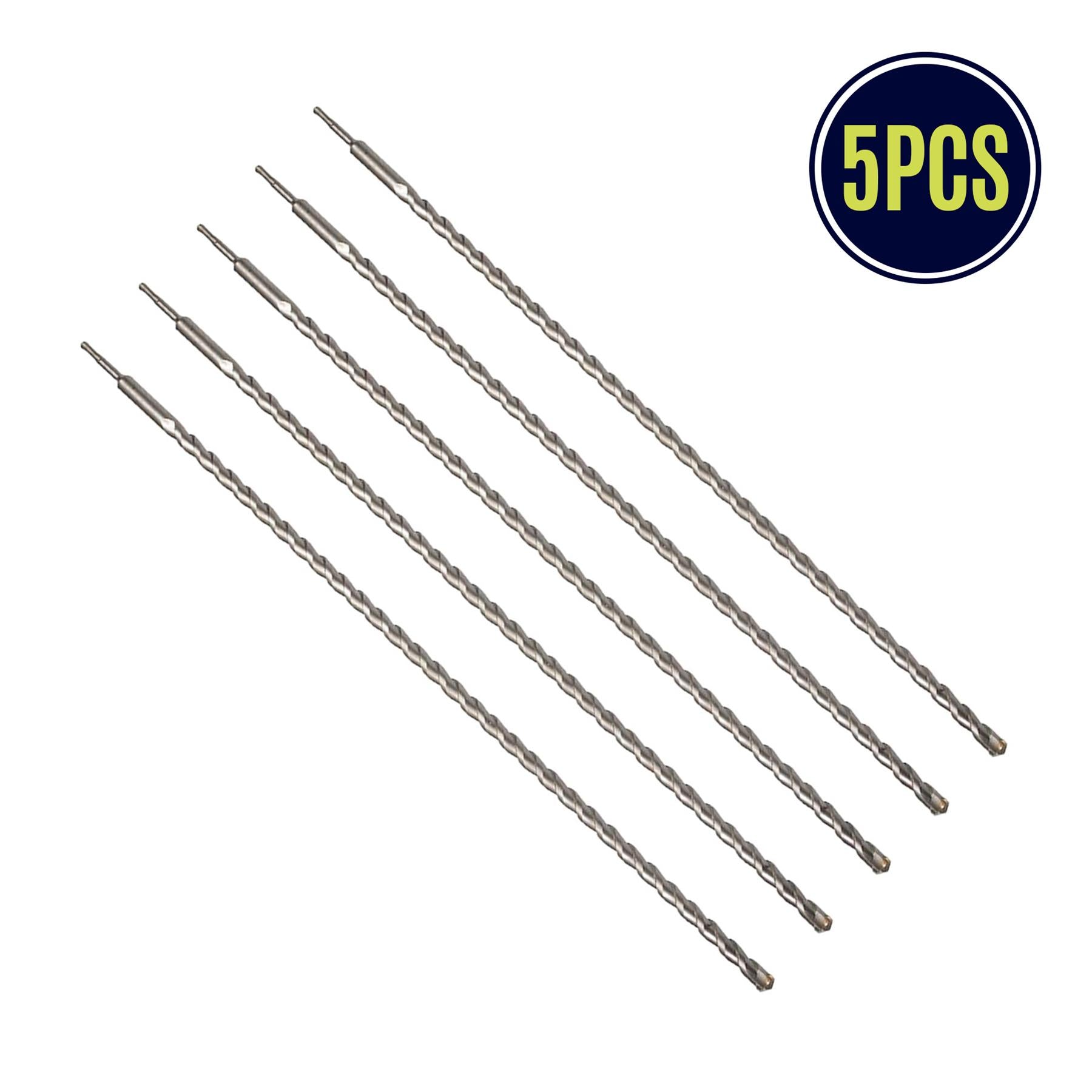 5 x SDS+ PLUS MASONRY DRILL BIT 10 x 600mm, TUNGSTEN CARBIDE TIP, FOR STONE CONCRETE BRICK