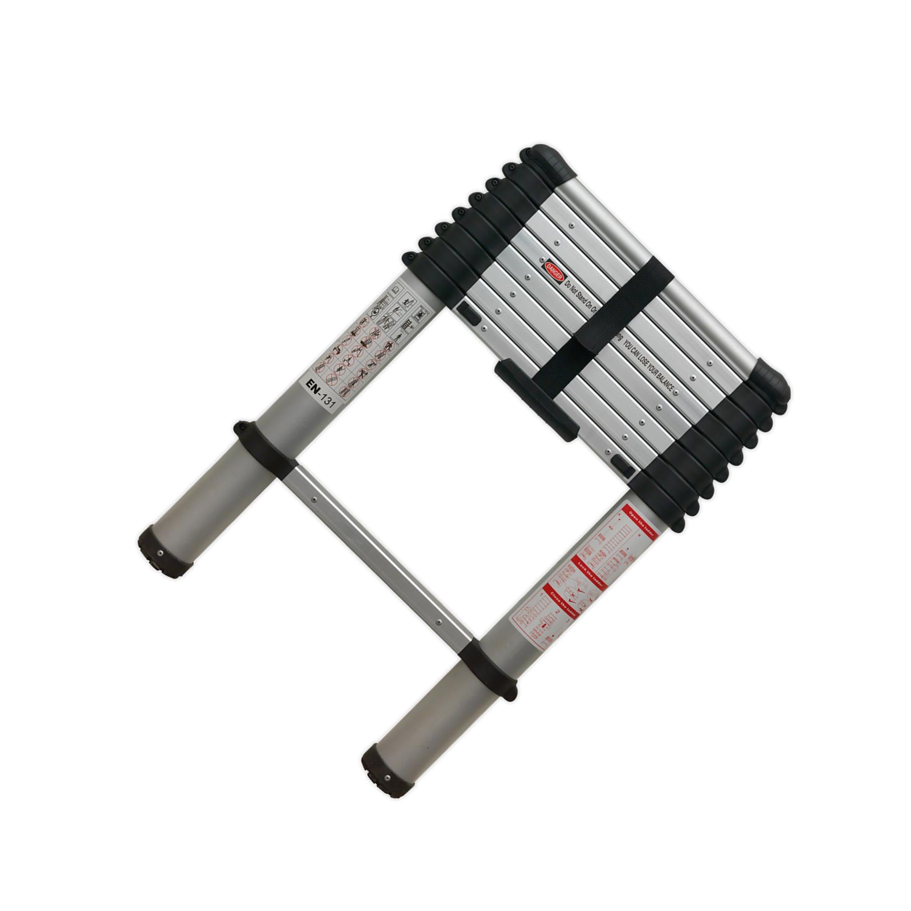 Sealey Aluminium Telescopic Ladder 9-Tread EN 131 Lightweight Use At Multiple Heights