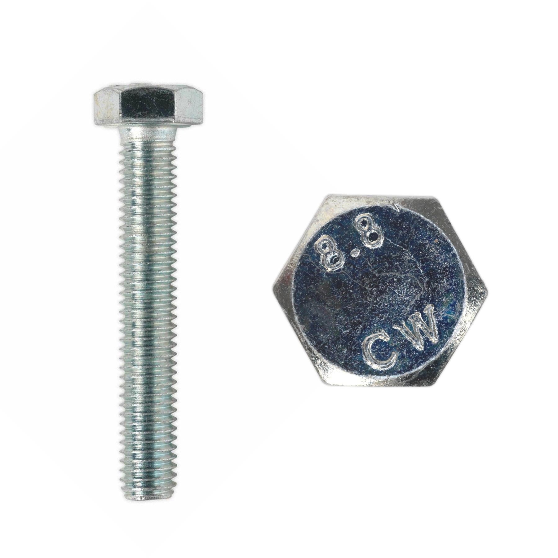 Sealey HT Setscrew M8 x 50mm 8.8 Zinc Pack of 50