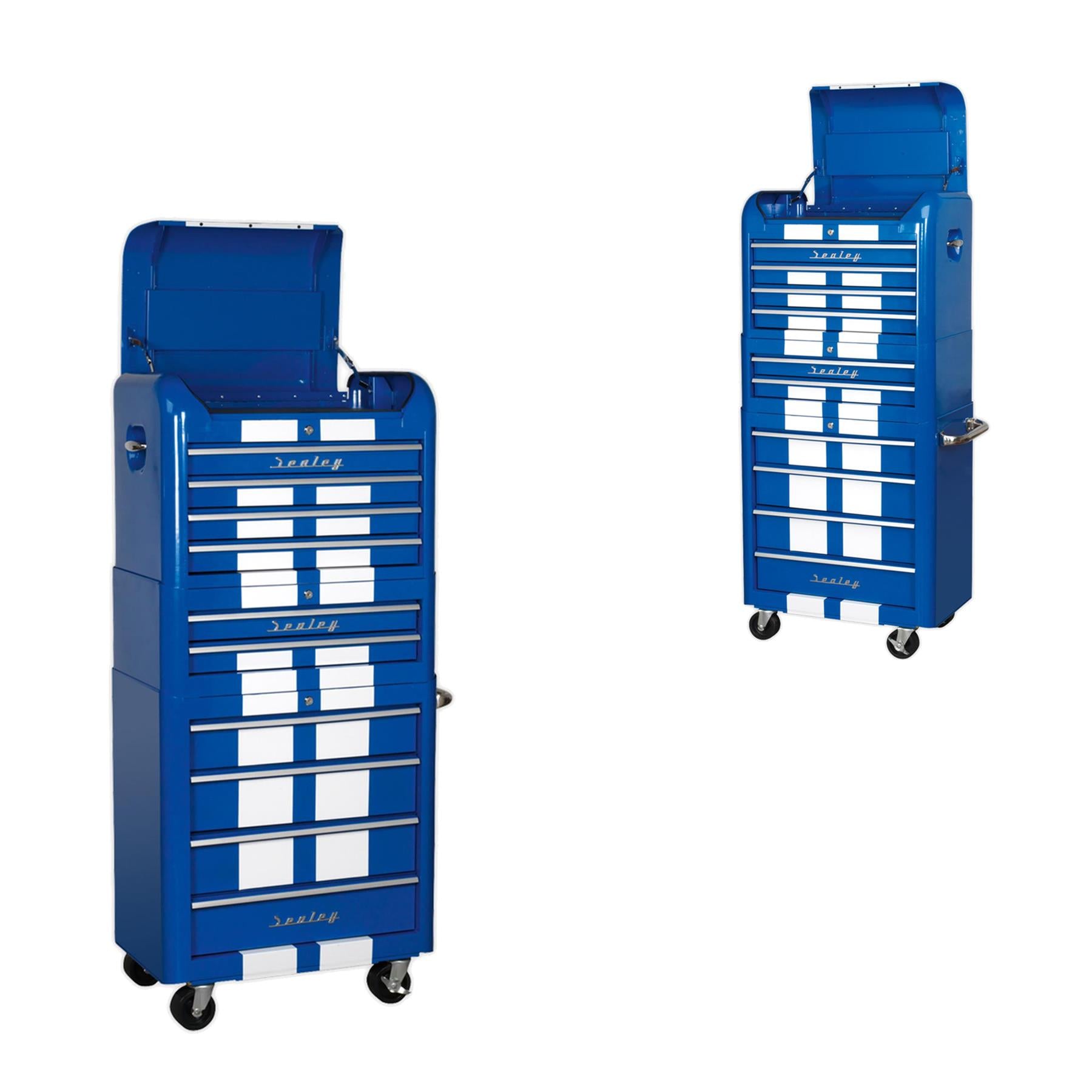Sealey Retro Style Combination 10 Drawer - Blue/White Stripes