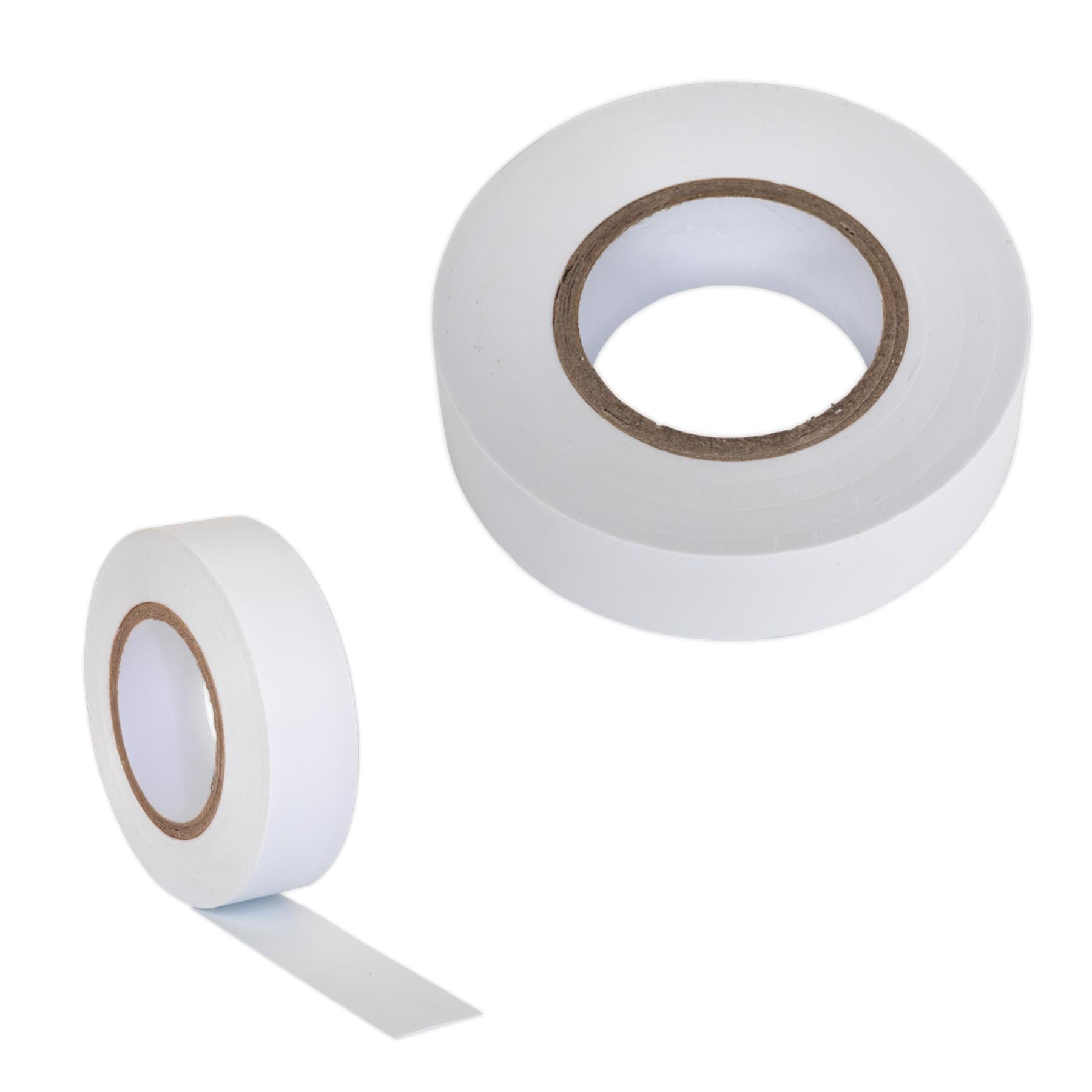 Sealey PVC Insulating Tape 19mm x 20m White Pack of 10