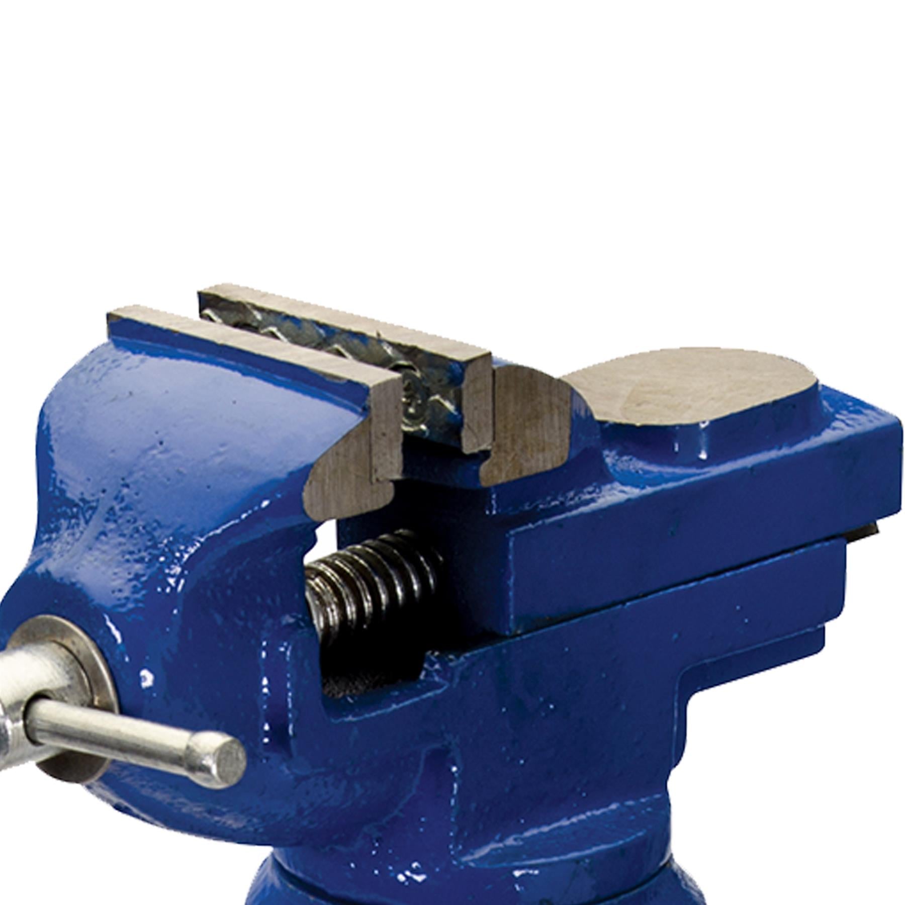 Table Vice With Swivel Base - 50mm Turns 360 Cast Iron Frame With Anvil 50mm Jaw