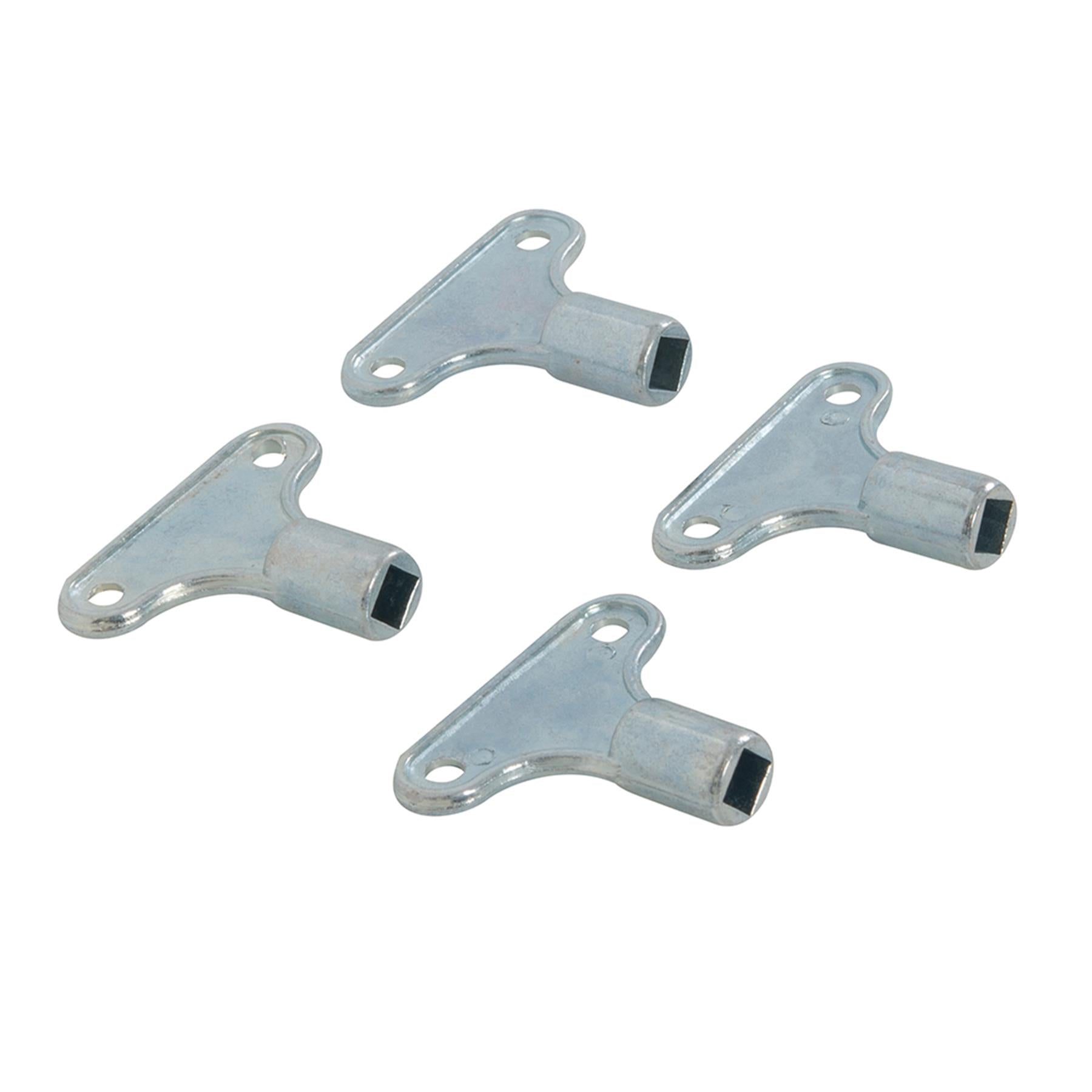 Radiator Bleed & Vent Key 4Pk Zinc Alloy For Bleeding And Draining