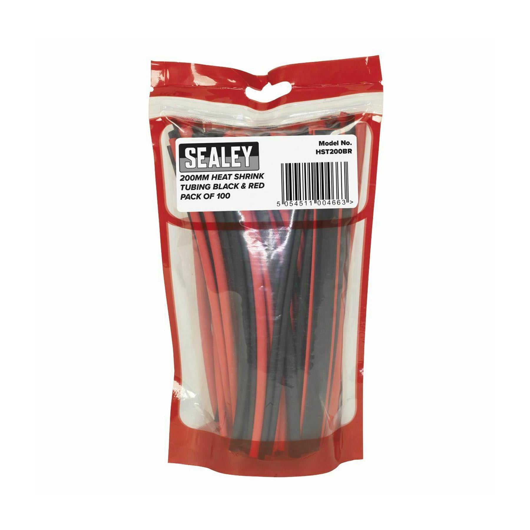 Sealey Heat Shrink Tubing Black & Red 200mm 100pc