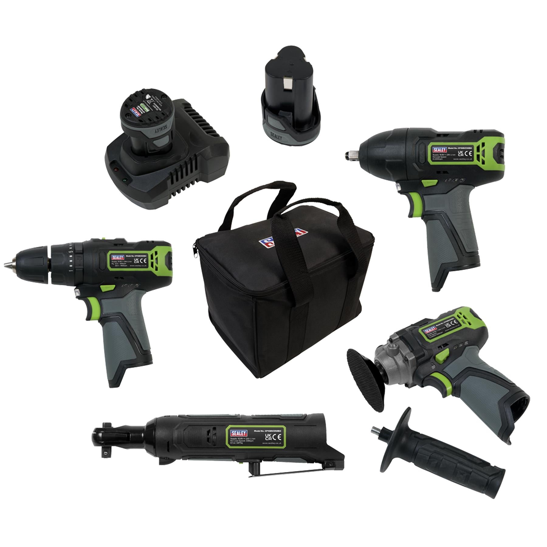 Sealey SV108 Series 4 x 10.8V Cordless Combo Kit - 2 Batteries