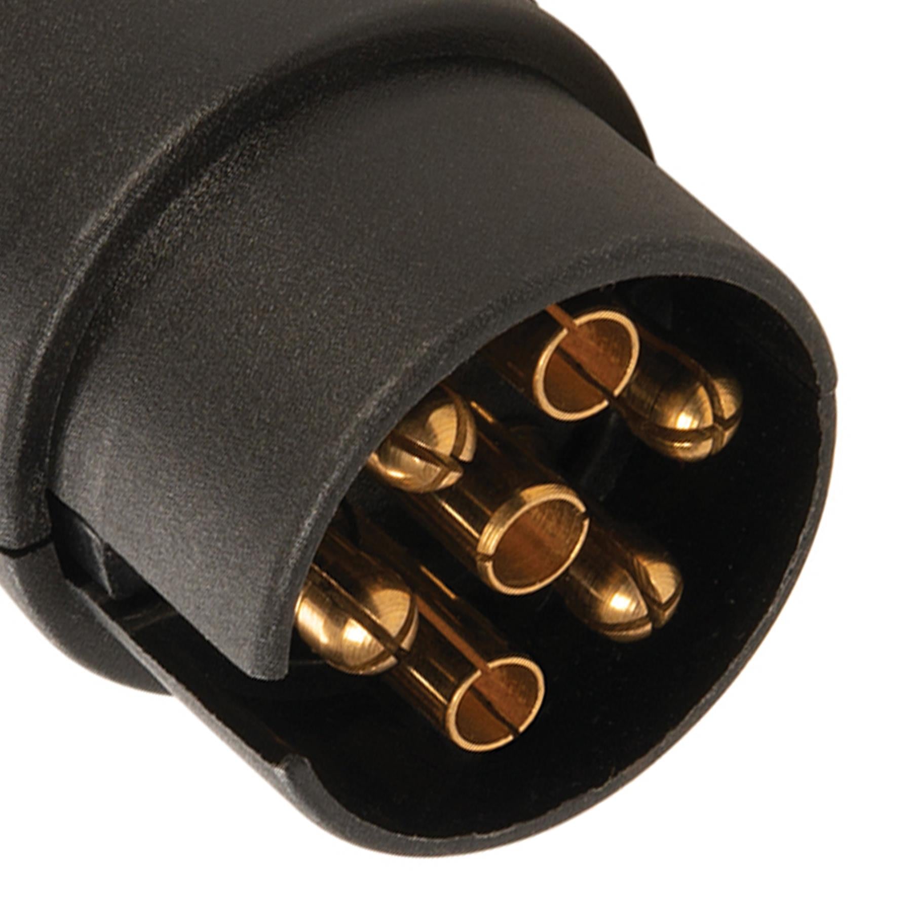 7 Brass Pins Black PLastic Trailer Plug 12V N Type For Caravans And Trailers