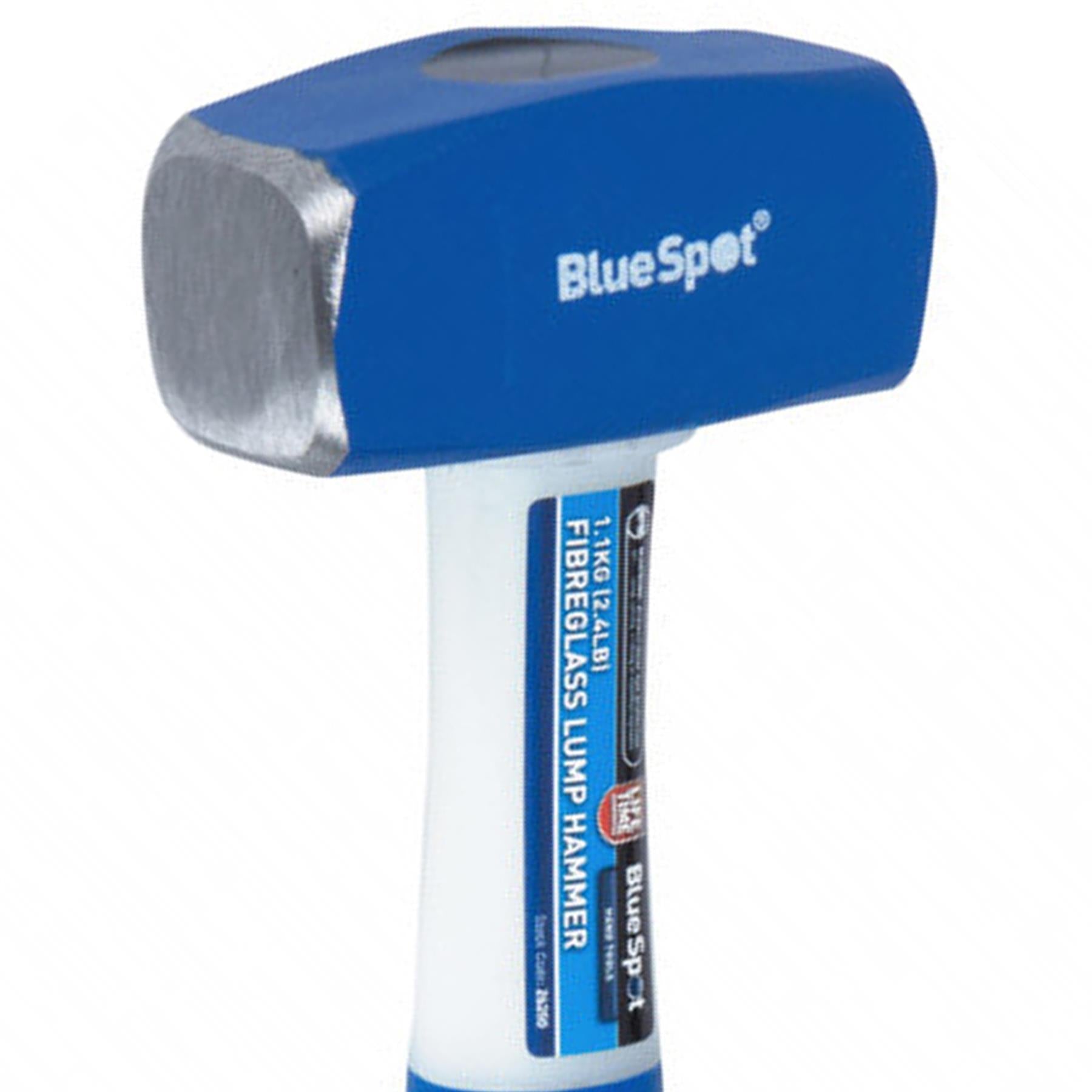 BlueSpot 2.4lbs Fibreglass Handle Hardened Steel Lump Hammer Club 1.1kg