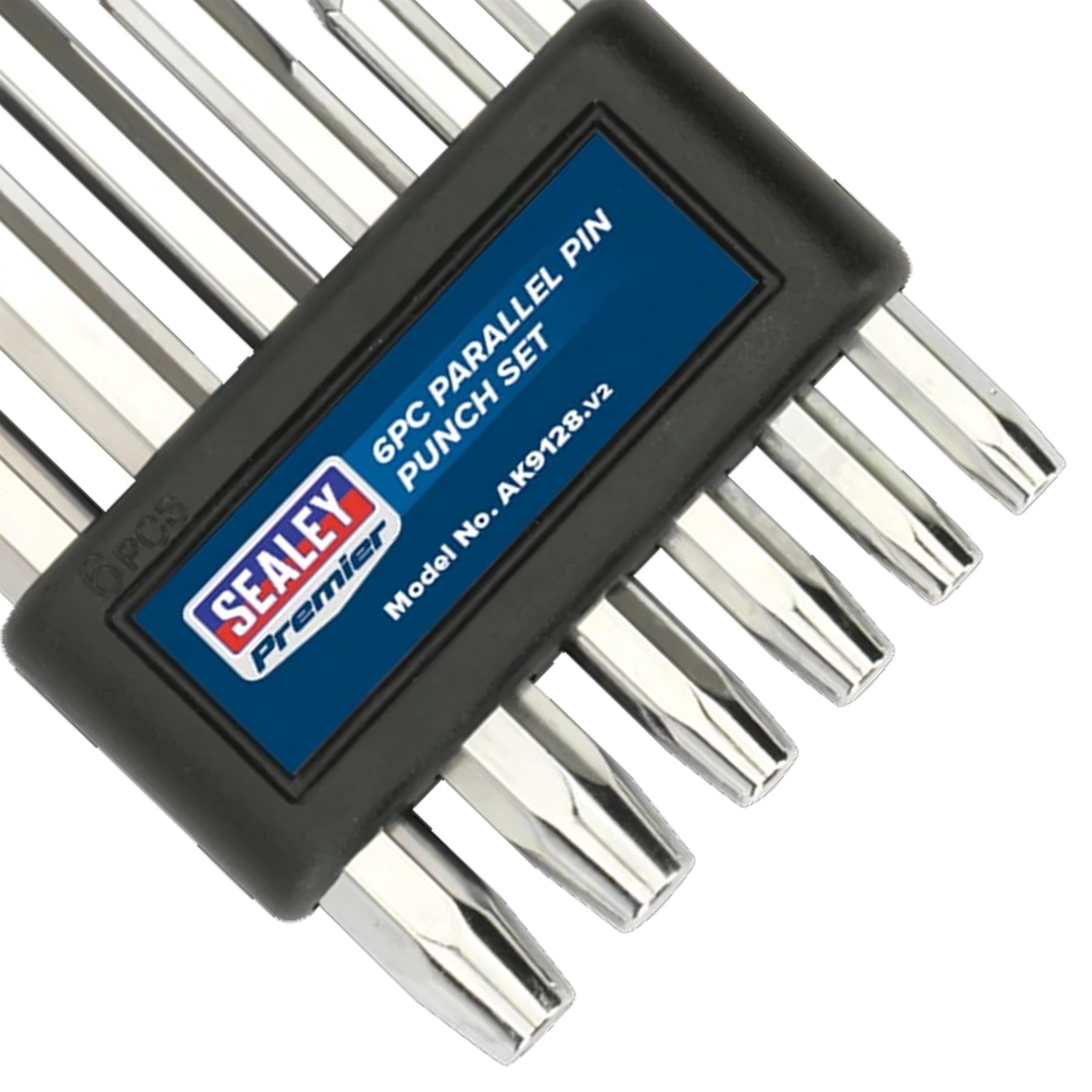 Sealey Parallel Pin Punch Set 6pc Long Silver AK9128