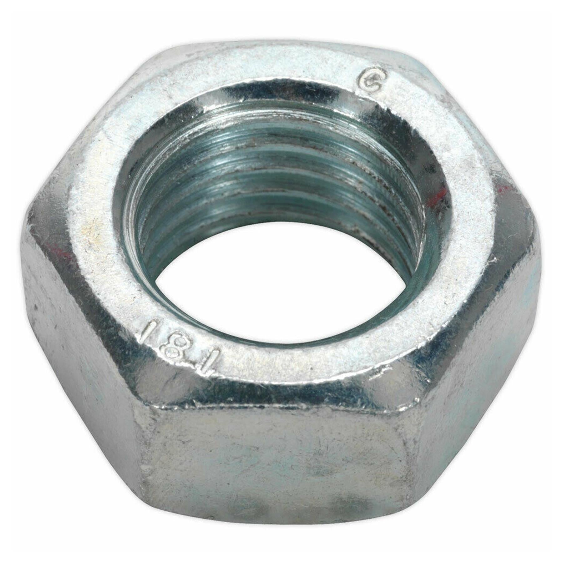 Sealey Steel Nut DIN 934 - M20 Zinc Pack of 10