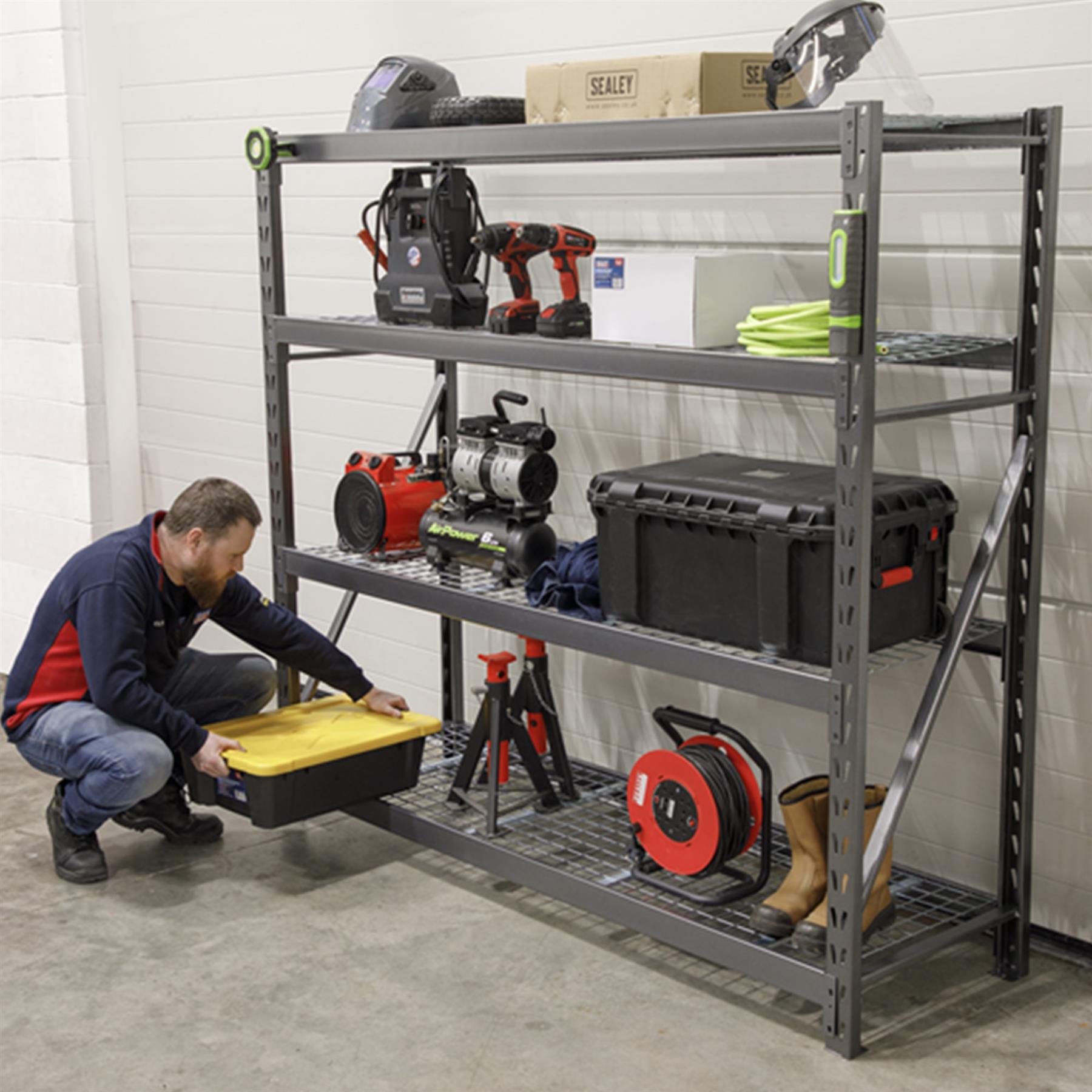 Sealey HD Racking Unit with 4 Mesh Shelves 640kg Cap/Level