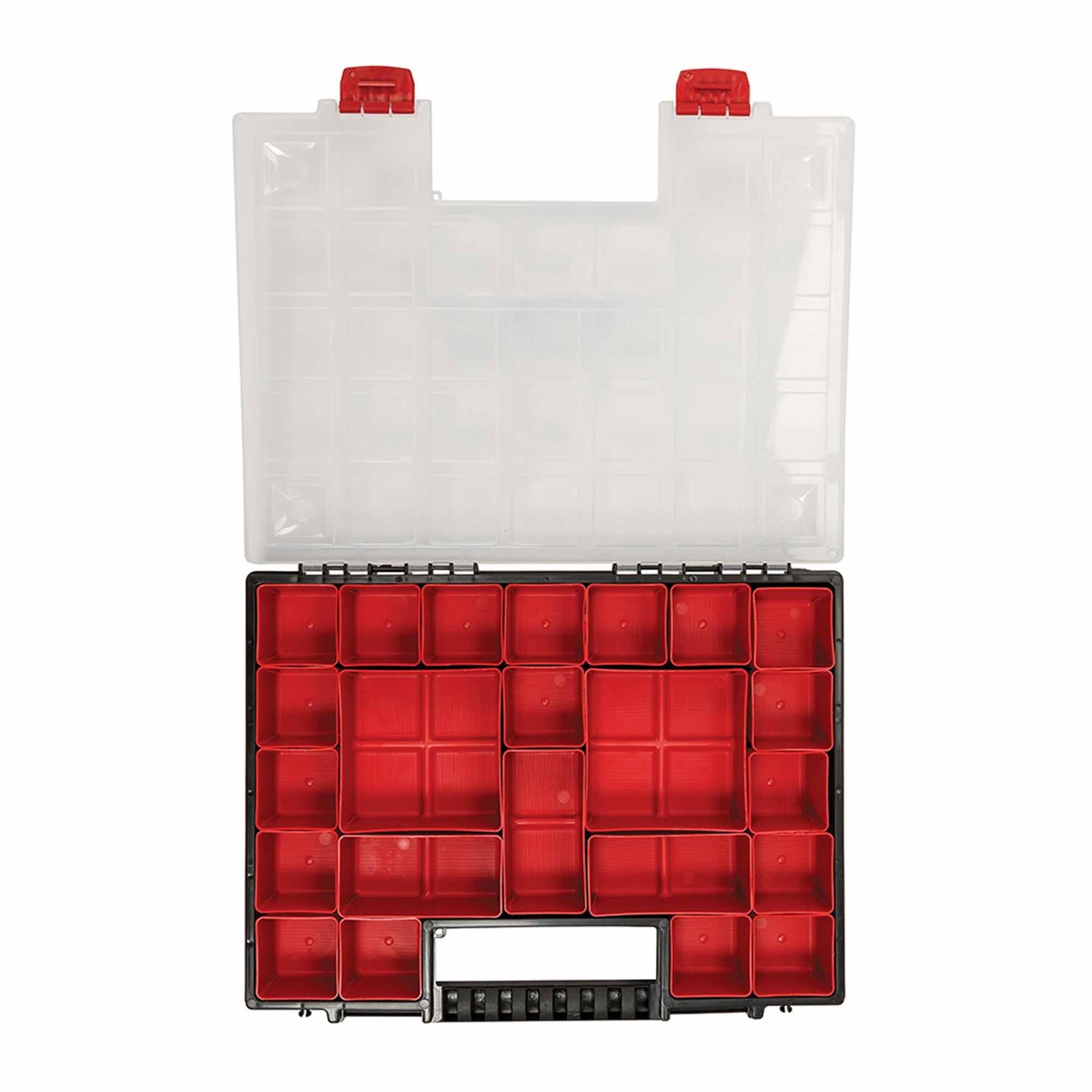 Small Parts Screw Tool Storage Organiser 21 Compartment Stackable Box
