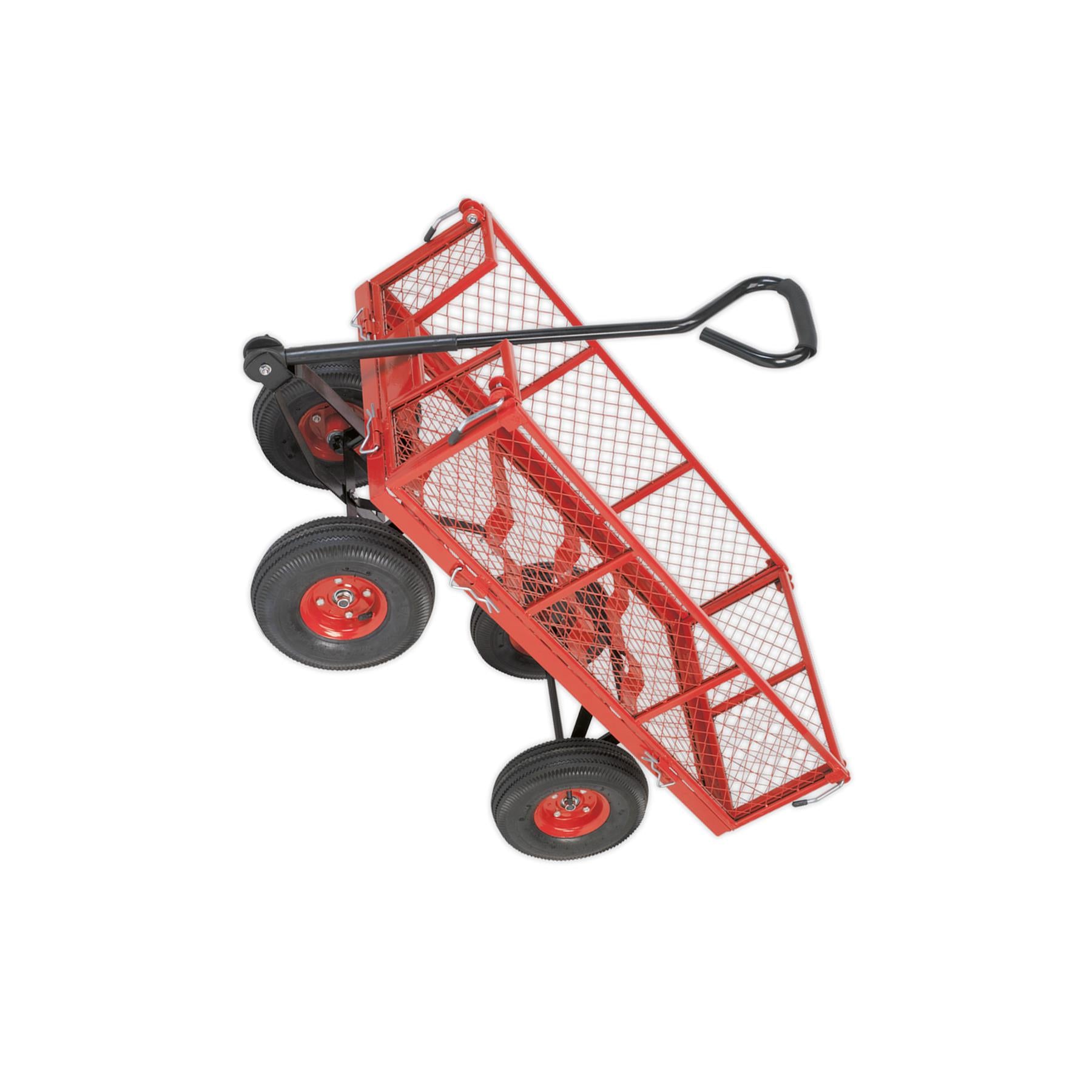Sealey Platform Truck with Removable Sides Pneumatic Tyres 200kg