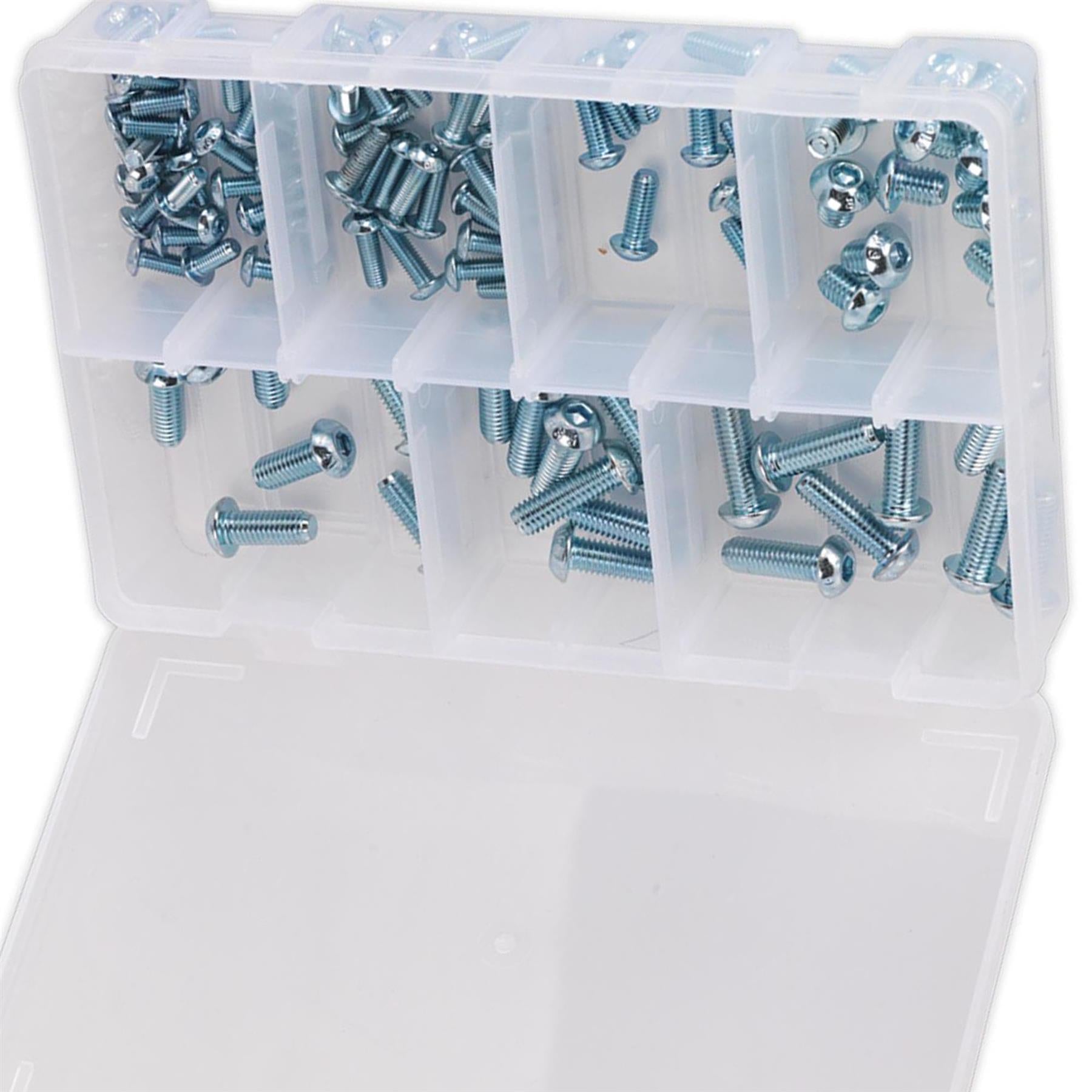 Sealey 108pcs Assorted M5-M10 Stainless Steel Socket Screws Button Head High Tensile 10.9 Metric