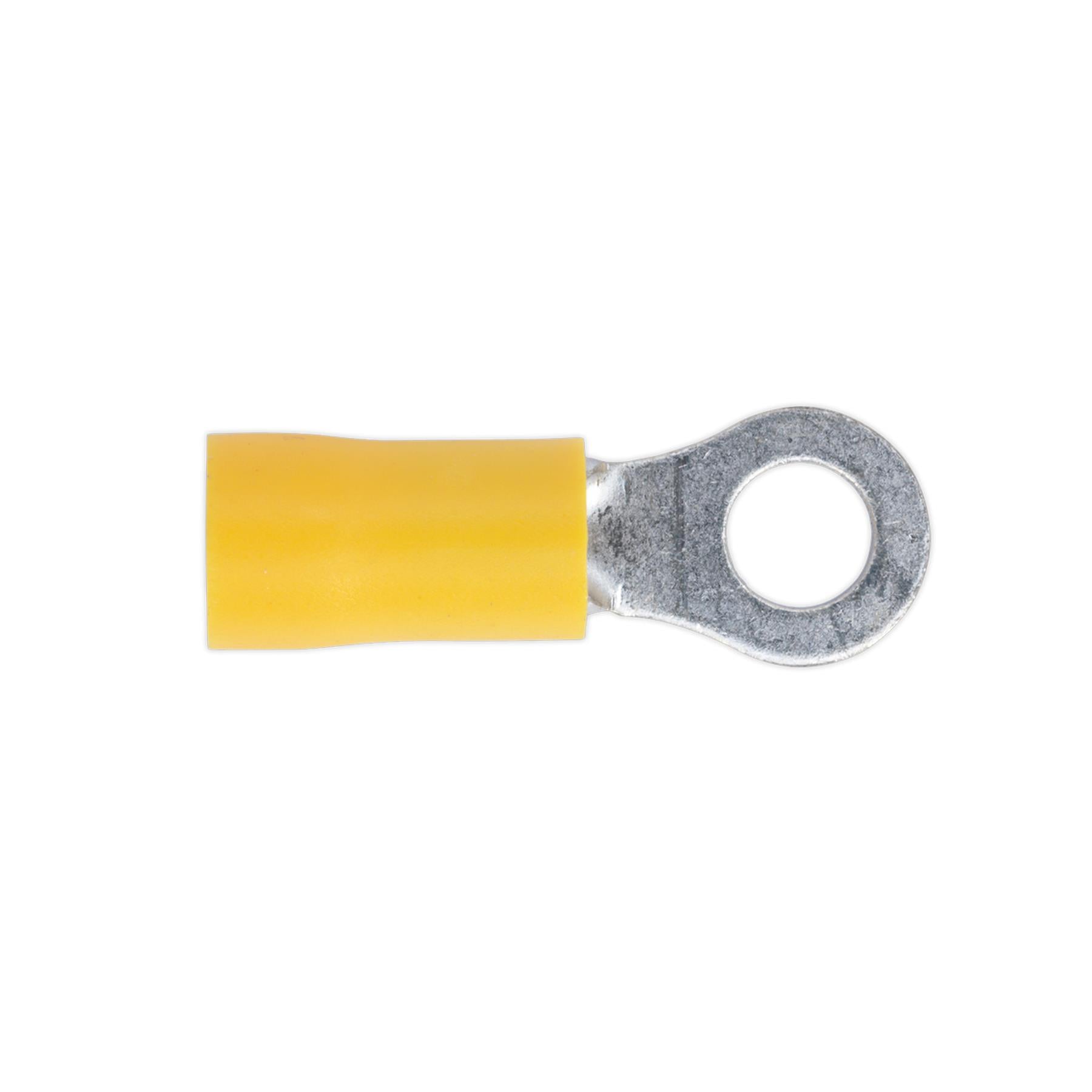 Sealey Easy-Entry Ring Terminal Ø5.3mm (2BA) Yellow Pack of 100
